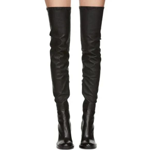 Ann Demeulemeester Ann Demeulemeester Over The Knee Stretch Leather Boots 35 5 Size US 5 / IT 35 - 10 Thumbnail