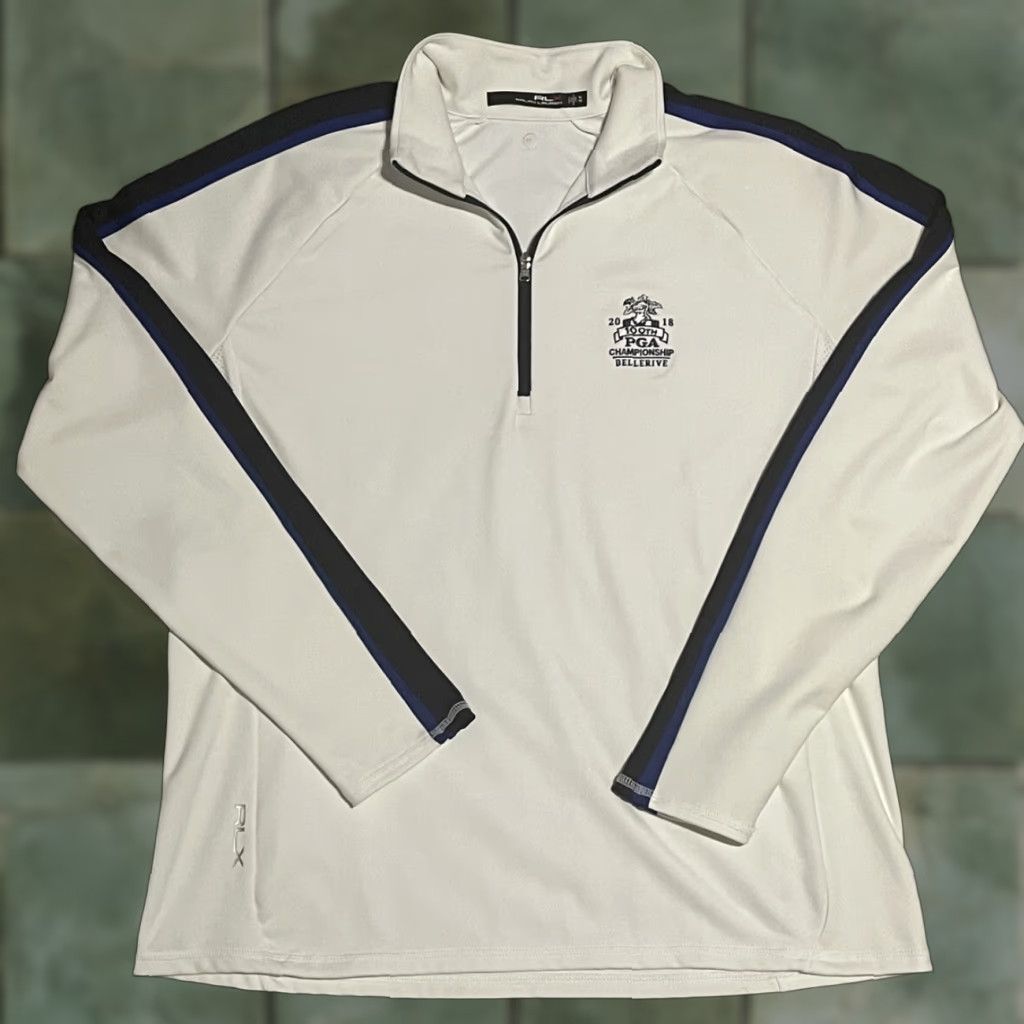 RLX Ralph Lauren RLX Ralph Lauren White 1/4 Zip Stretch Pullover Golf Shirt Mens XL Mock Neck Activewear Lightweight Stretch Pullover Size US XL / EU 56 / 4 - 1 Thumbnail