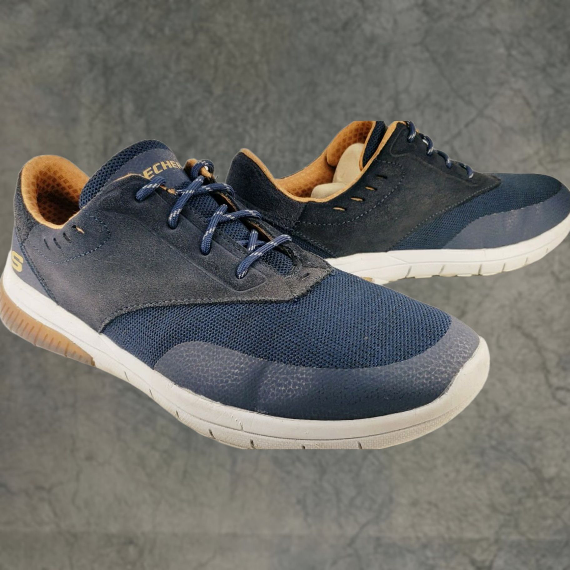 SKECHERS Skechers Relto-Meson Oxford Men's Size 11M Navy Blue Oxford Casual Mens Shoes Wide M Blue Size US 11 / EU 44 - 1 Thumbnail