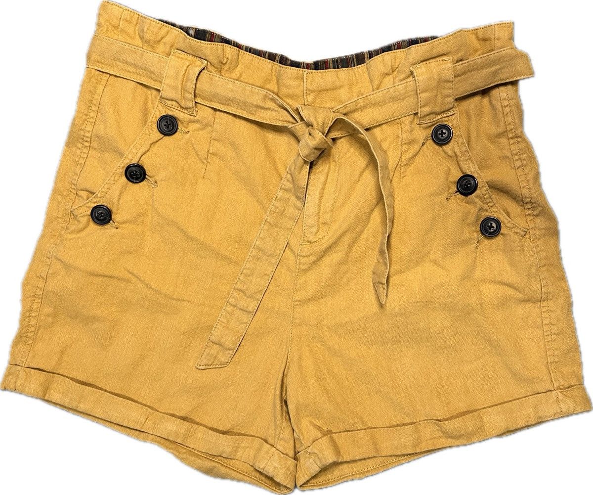 Other High-Waisted Linen Blend Shorts w/ Buttons – Size 12 Size 34" / US 12 / IT 48 - 1 Thumbnail