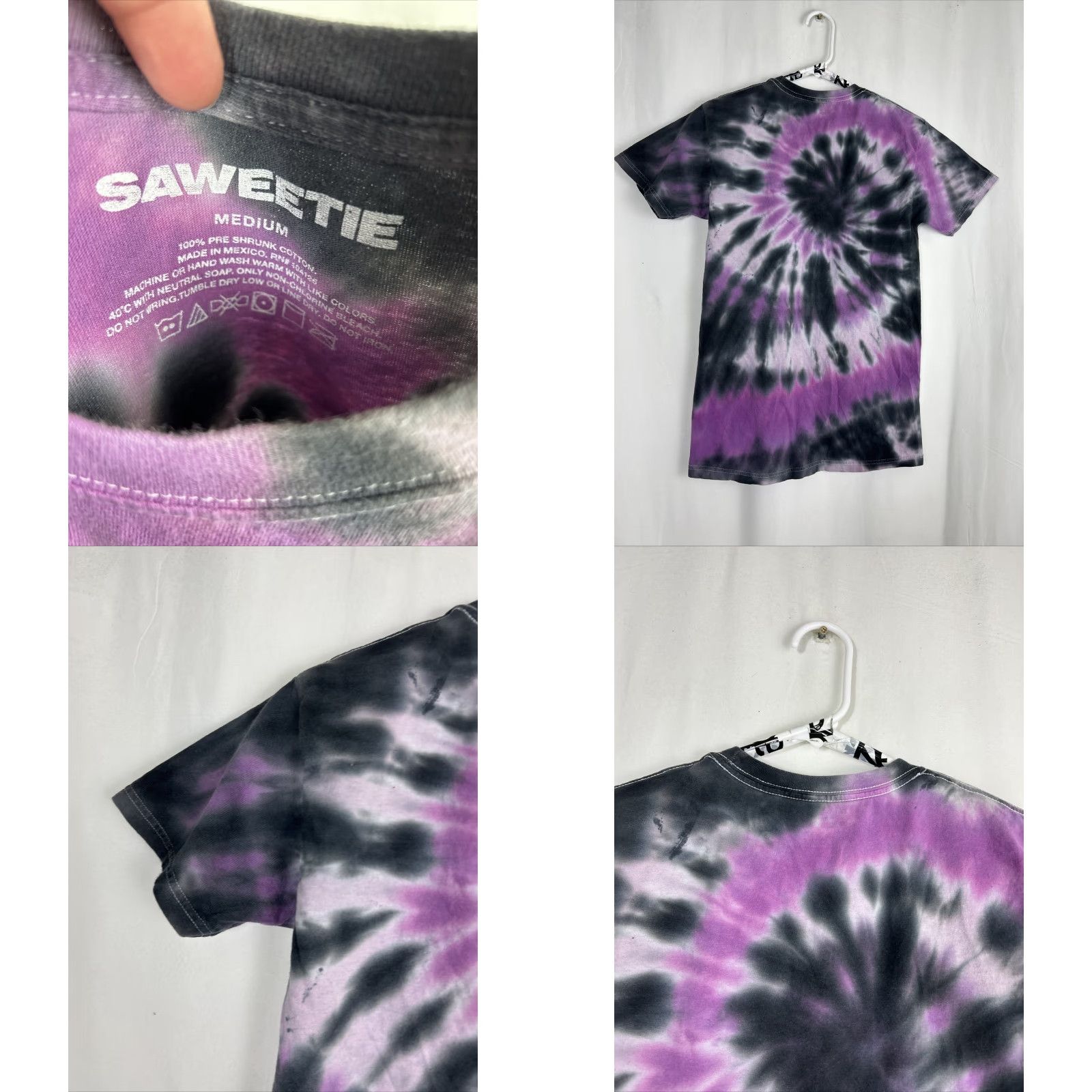 Vintage Saweetie Purple Tie Dye T Shirt Womens M Short Sleeved Regular Fit Shirt MVP Pink? Size M / US 6-8 / IT 42-44 - 8 Thumbnail