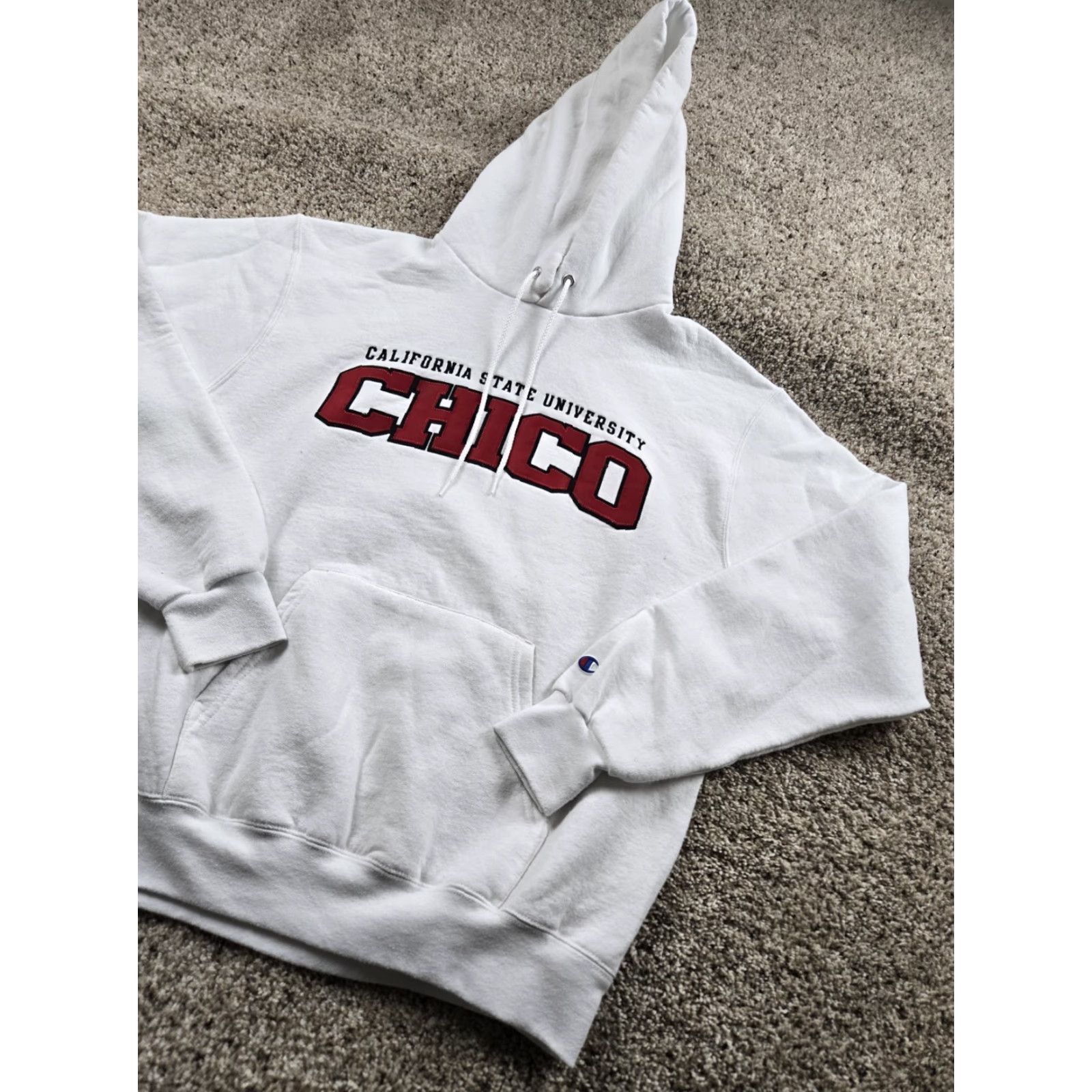 Champion Champion University Hoodie Chico State Mens White Medium Pullover Stitched Size US M / EU 48-50 / 2 - 2 Thumbnail