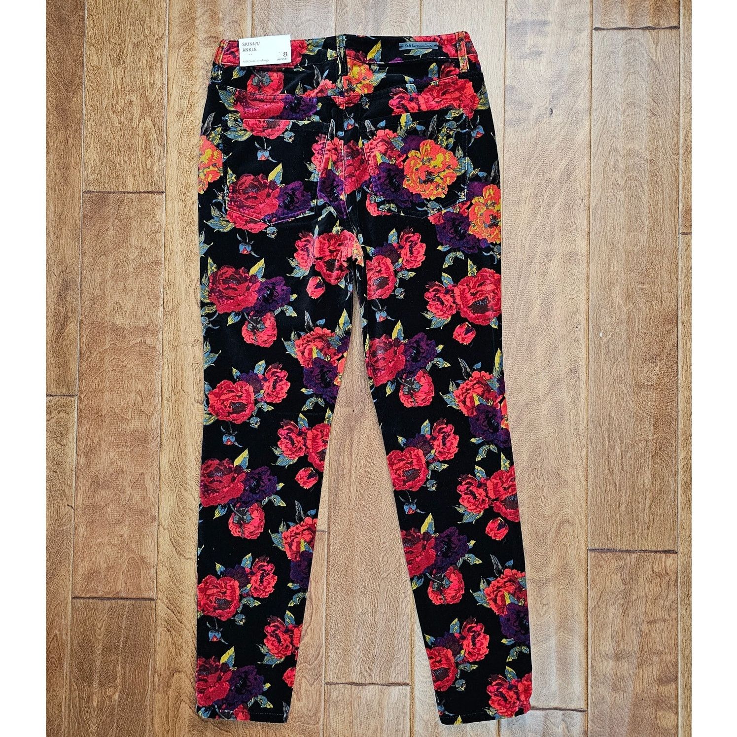 Soft Surroundings Soft Surroundings Velvet Roses Skinny Ankle Missy Pants 8 Size 30" / US 8 / IT 44 - 3 Thumbnail
