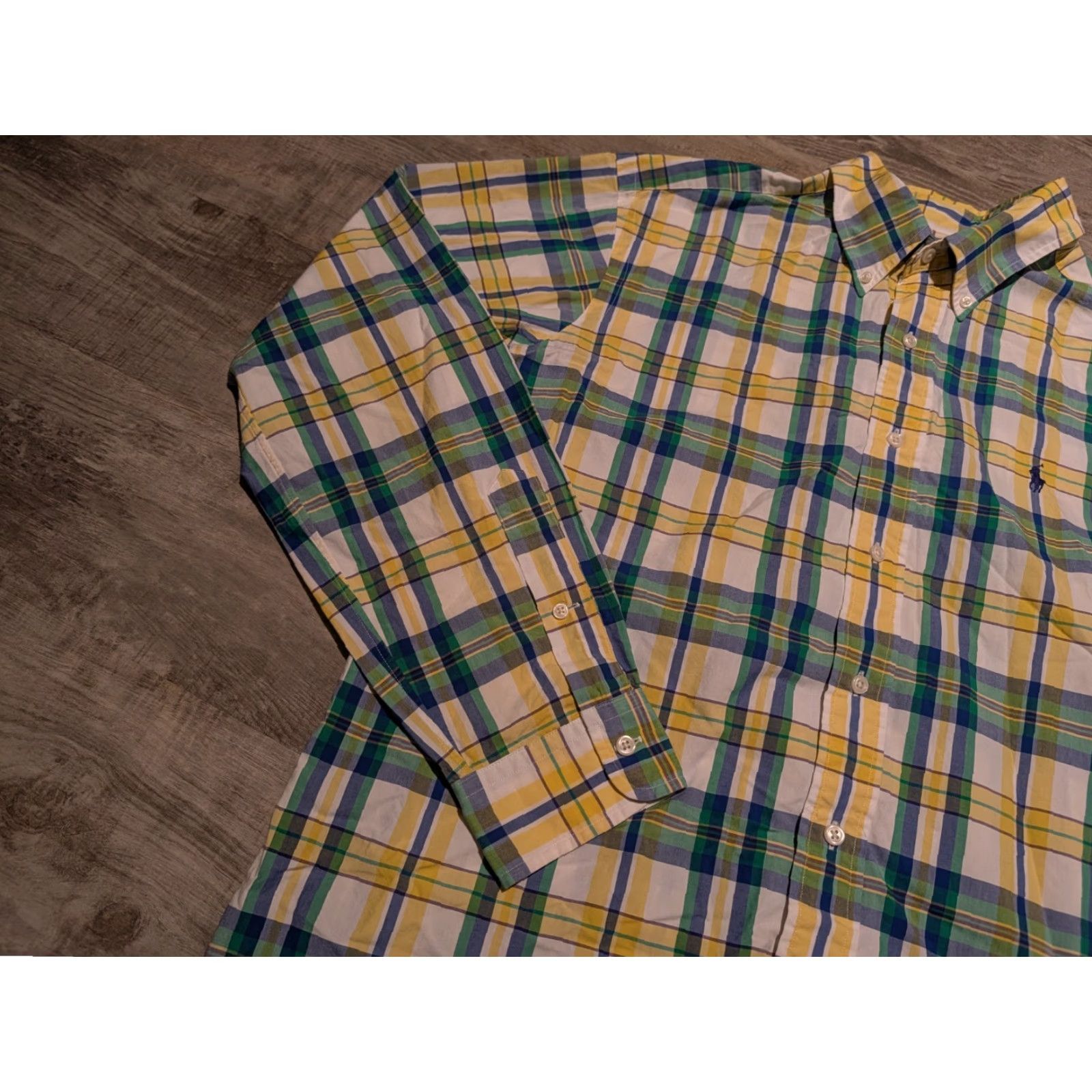 Polo Ralph Lauren VINTAGE Polo Ralph Lauren Plaid Button-Up Shirt Mens Classic Fit Size L Yellow Blue Retro 90s Size US L / EU 52-54 / 3 - 3 Thumbnail