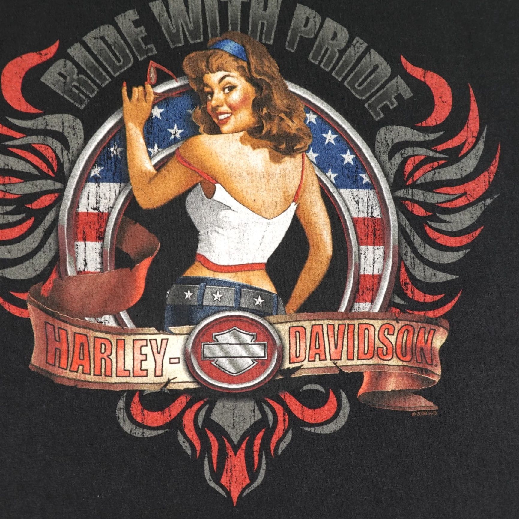 Harley Davidson HARLEY-DAVIDSON Graphic Print Shirt Mens 3XL Black Biker Motorcycle USA Flag Size US XXL / EU 58 / 5 - 2 Thumbnail