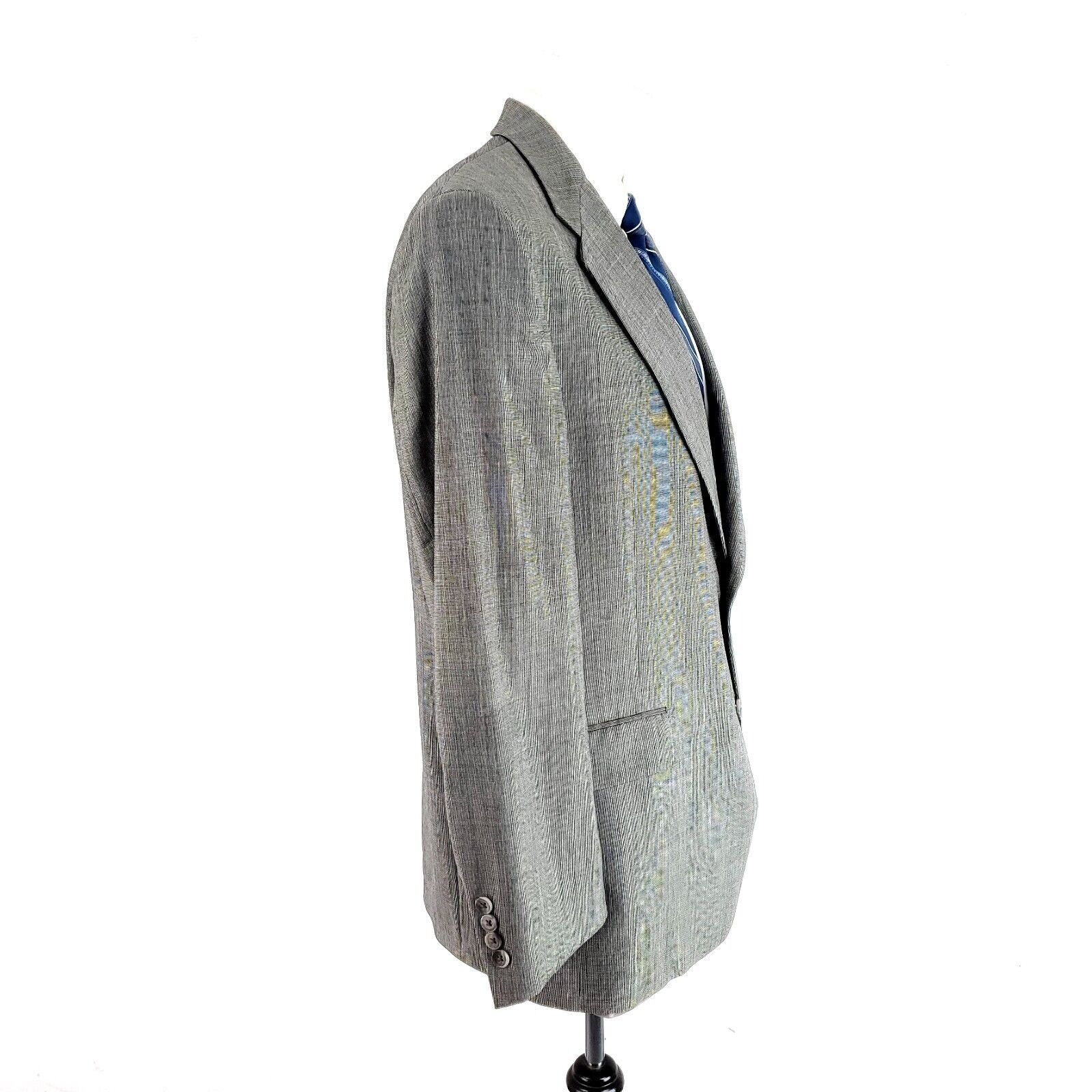 Hart Schaffner Marx Hart Schaffner Marx Wool 2 Button Blazer 40R Gray Check Size 40R - 6 Thumbnail