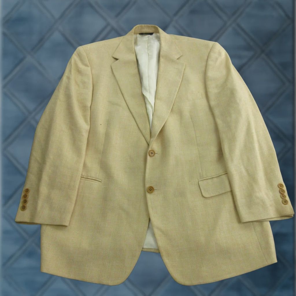 Brooks Brothers Brooks Brothers Sport Coat Jacket Men's 42 Regular Beige Linen Wool Two-Button Notch Lapel 2-Piece Size US XS / EU 42 / 0 - 1 Thumbnail