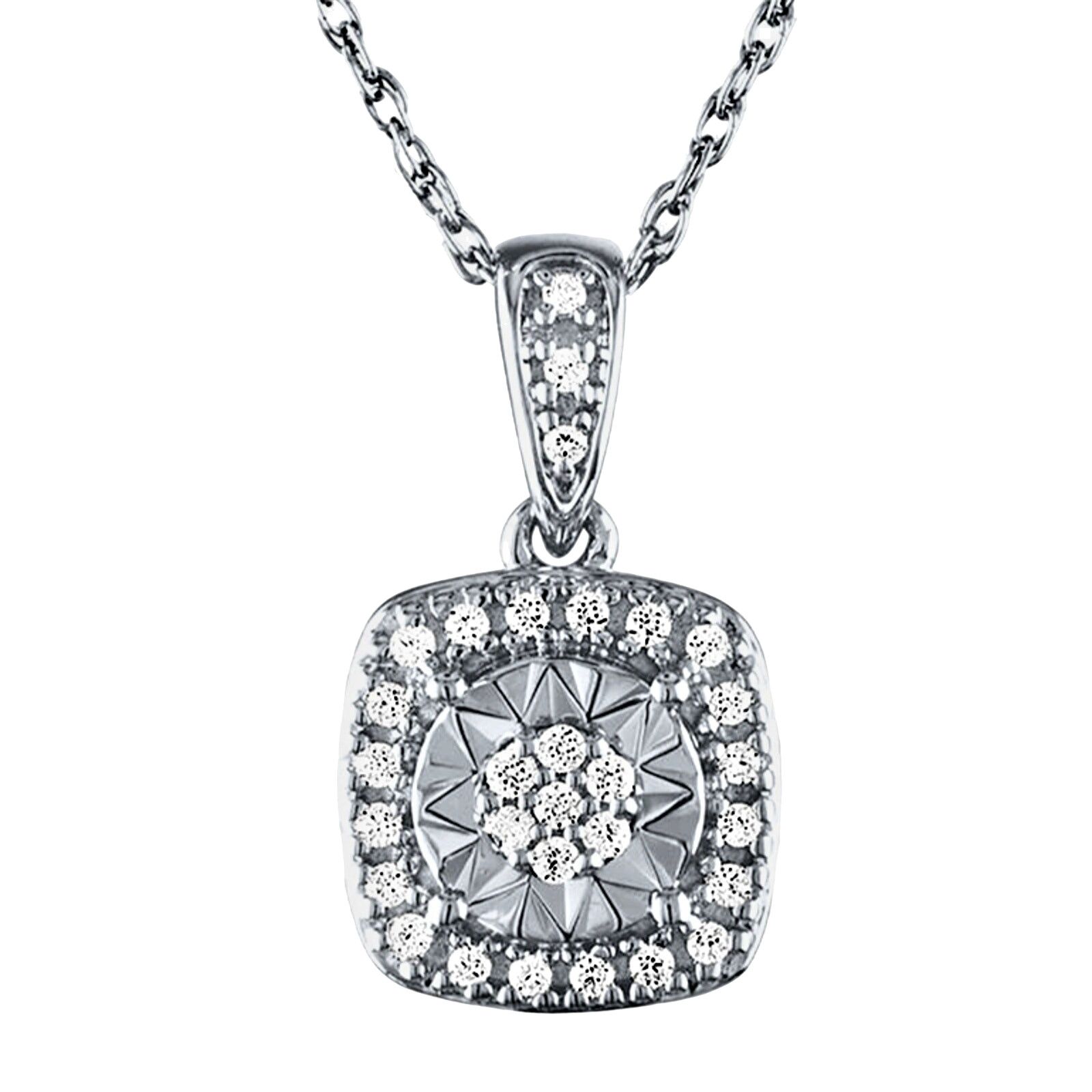 JCPenney Diamond 18" Sterling Pendant Necklace •1/10 CTTW NIB •44%OFF Size ONE SIZE - 2 Thumbnail