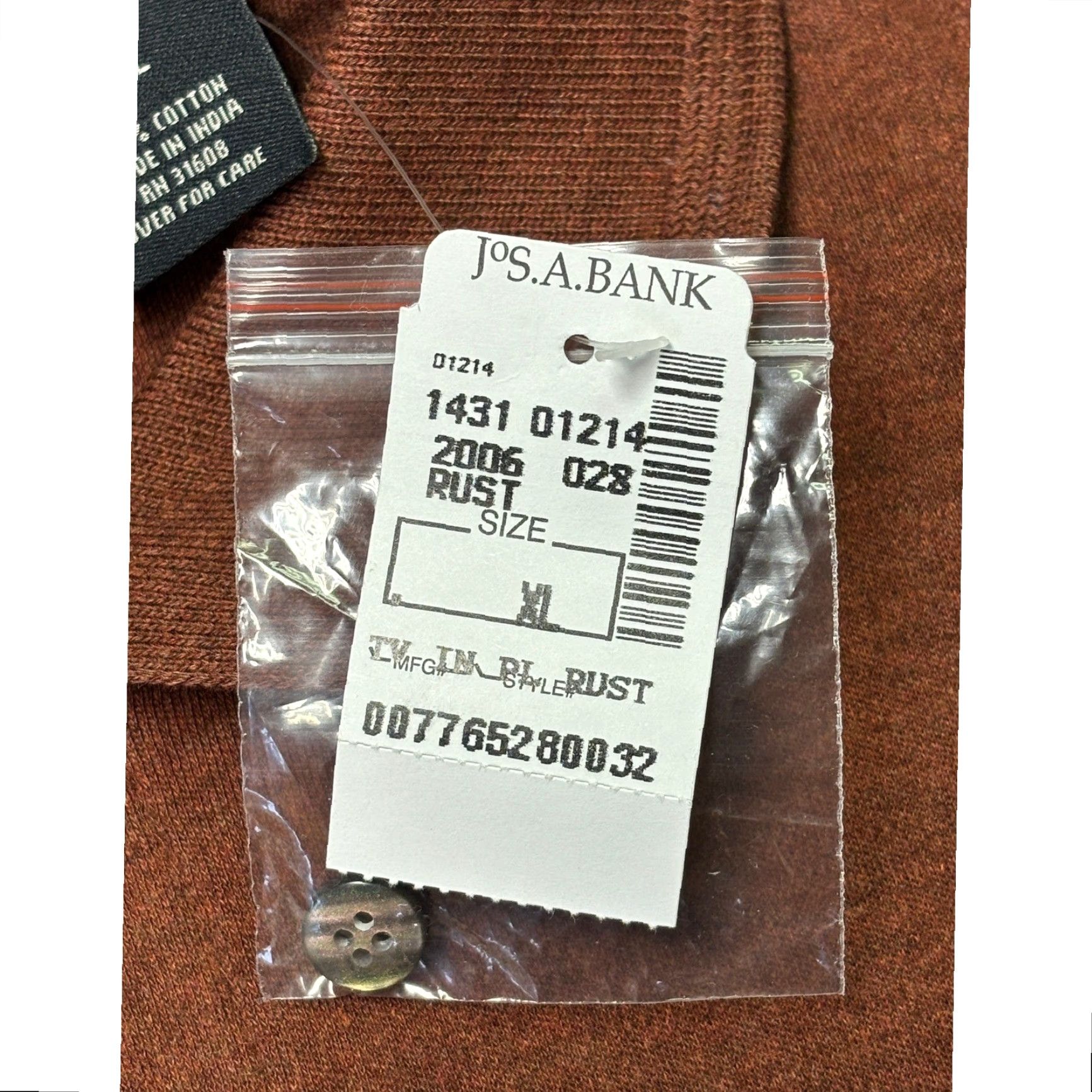 Vintage JOS A BANK Traveler's Collection Polo Shirt Long Sleeve Rust XL Men Casual Workwear Heathered 3-Button Collared Shirt Size US XL / EU 56 / 4 - 3 Thumbnail