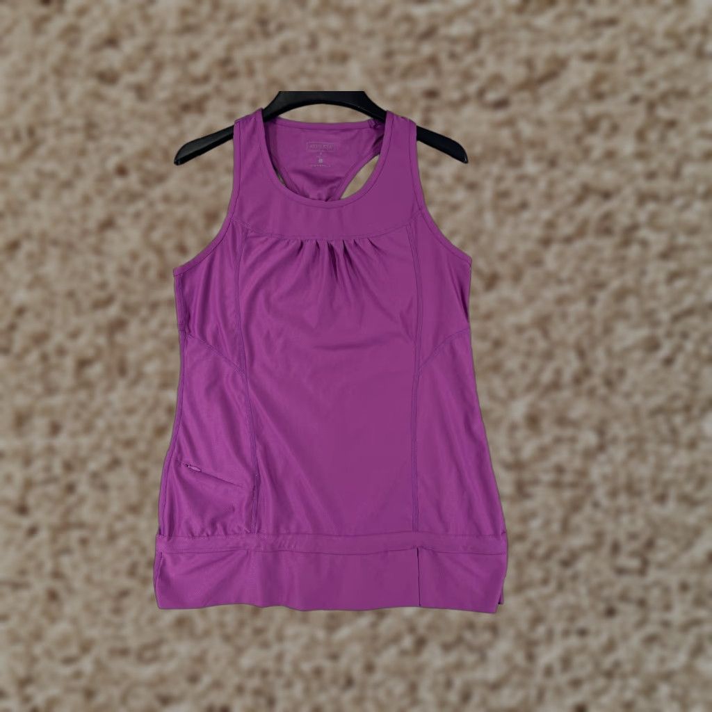 Athleta Athleta Shirt Womens Small Purple Tank Zipper Pocket Polyester Blend Stretch Size S / US 4 / IT 40 - 1 Thumbnail