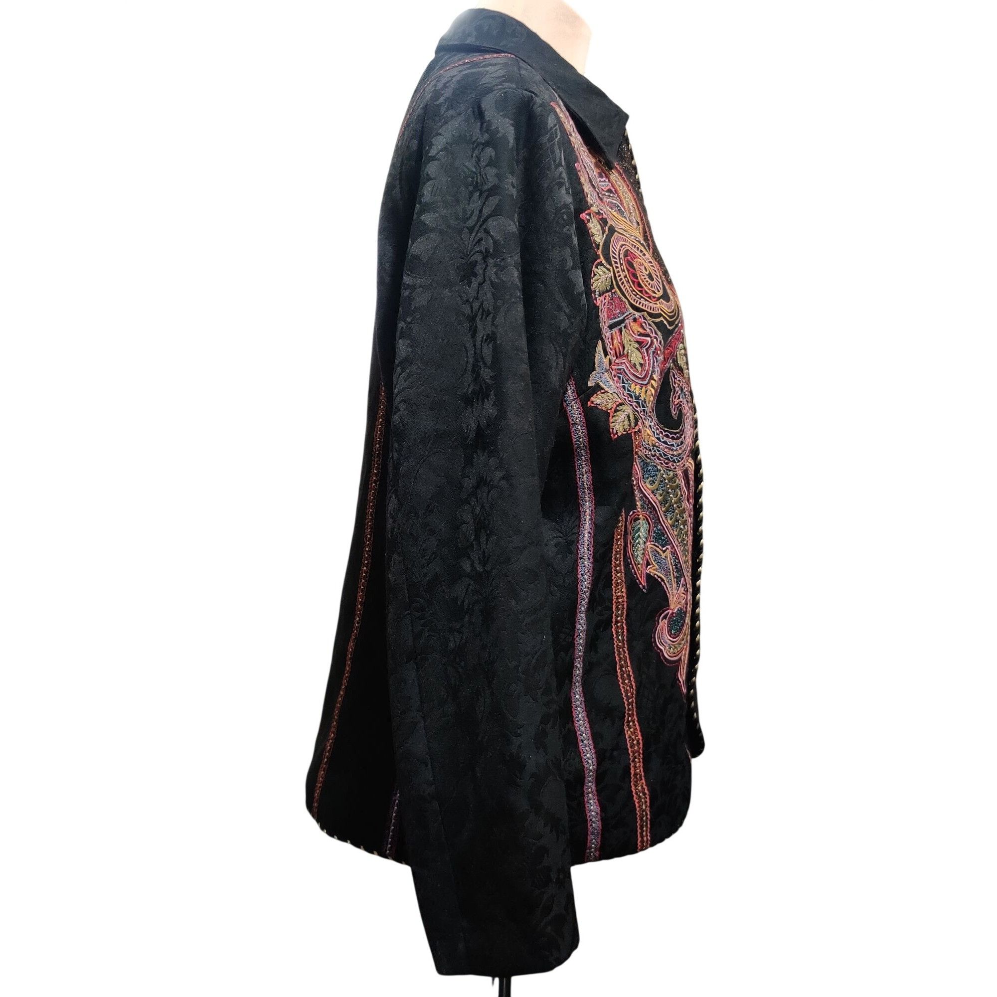 Coldwater Creek Coldwater Creek M Womens Black Jacquard Embroidered Paisley Size M / US 6-8 / IT 42-44 - 9 Thumbnail