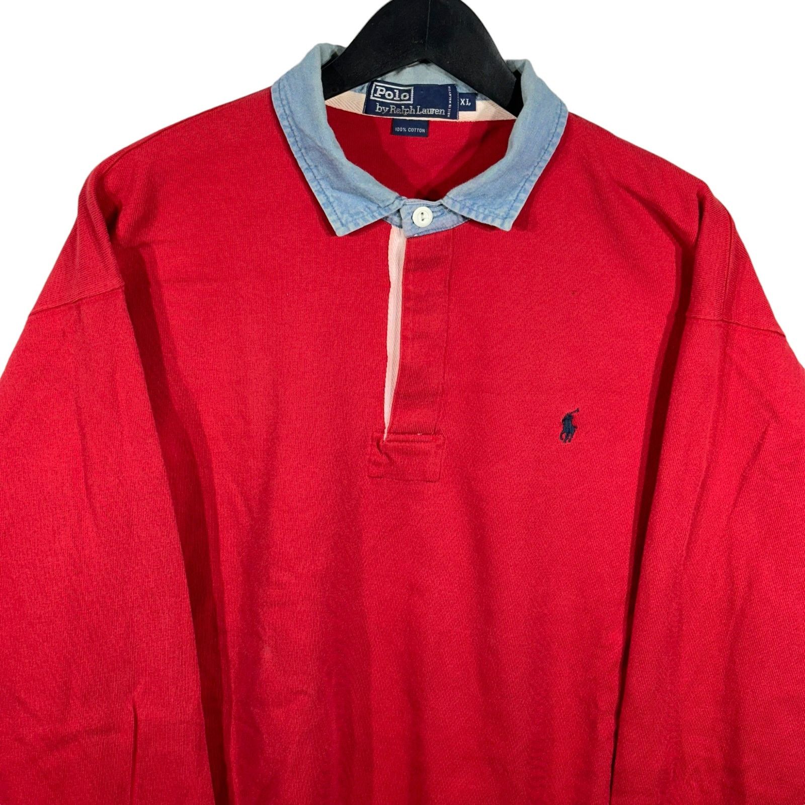 Polo Ralph Lauren Vintage Polo Ralph Lauren Mini Logo 1/4 Button Rugby Size US XL / EU 56 / 4 - 2 Thumbnail