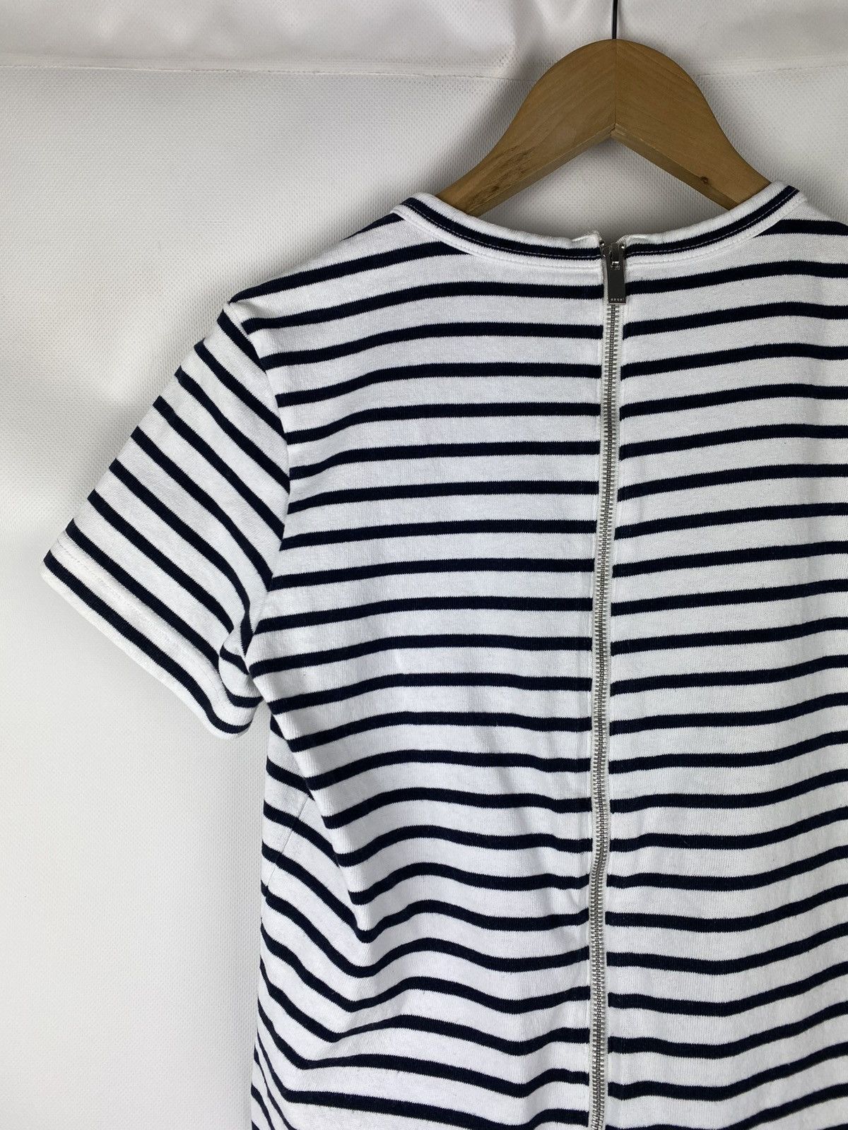Japanese Brand × Sacai Sacai ladies striped back zip chest pocket t shirt size 3 Size L / US 10 / IT 46 - 15 Thumbnail