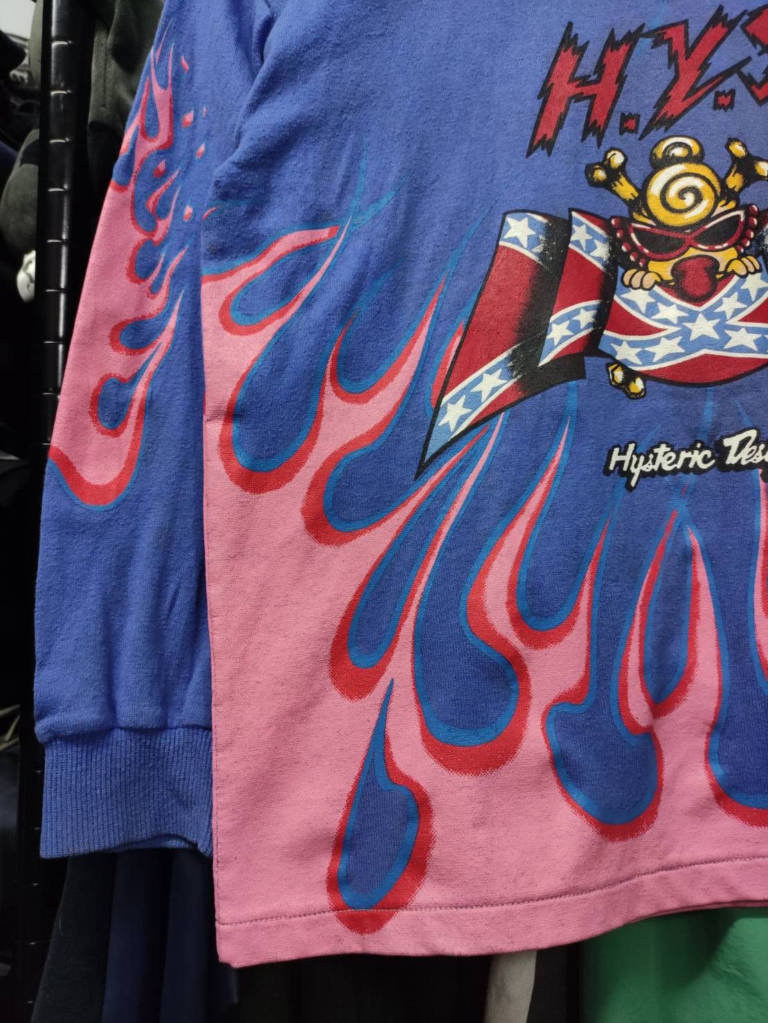 Hysteric Glamour Vtg 00's Hysteric Glamour Rebel Flag Pink Flame Over Print Size US S / EU 44-46 / 1 - 6 Thumbnail
