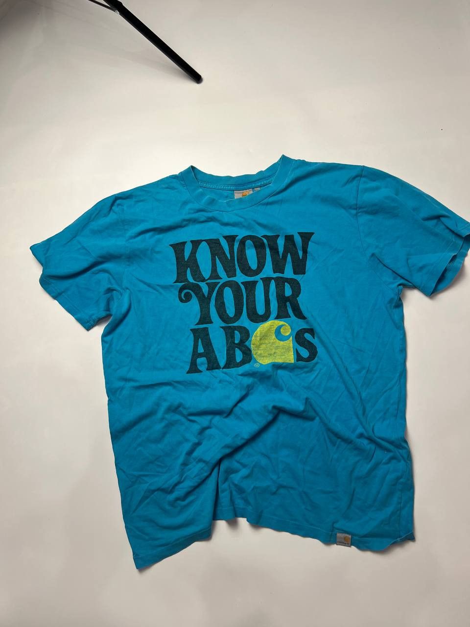 Carhartt 👕 Carhartt "Know Your ABCs" Tee — Bright Cyan Size US XL / EU 56 / 4 - 1 Thumbnail