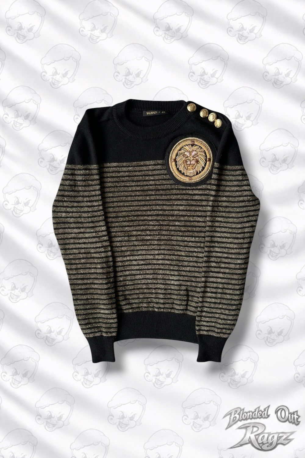 Balmain × H&M Balmain x H&M Embroidered Military Sweater Logo Size US M / EU 48-50 / 2 - 1 Thumbnail