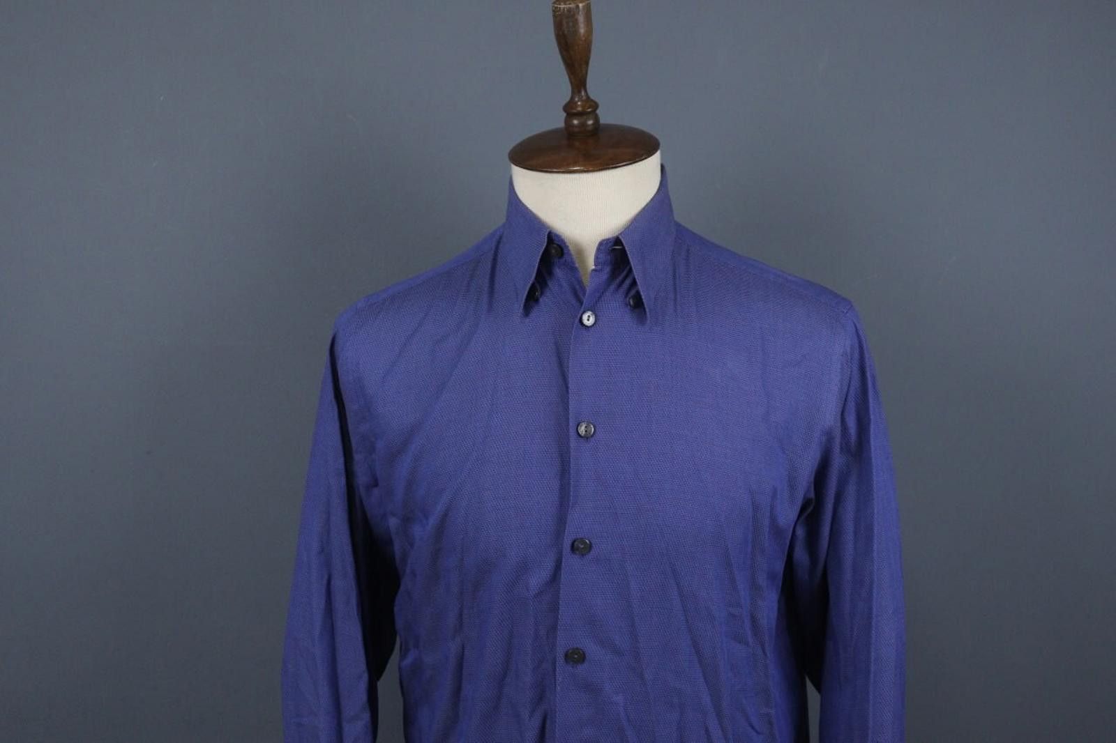 Versace Versace Blue Cotton Collared Formal Dress Shirt Size 39 Size 38R - 2 Thumbnail