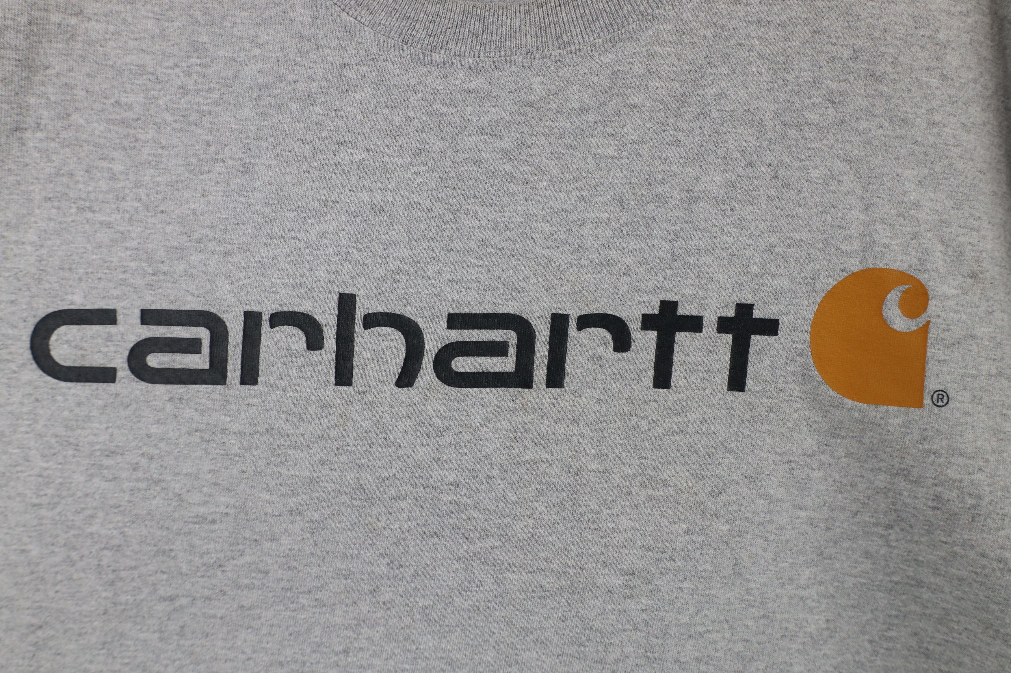 Carhartt × Vintage Vintage Carhartt Big Logo Short Sleeve T-Shirt Heather Gray Size US XXL / EU 58 / 5 - 5 Thumbnail