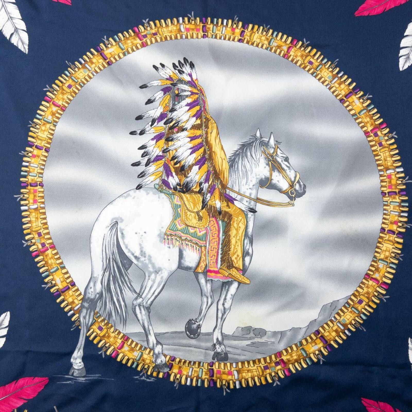 Versace Versace Native American Print Silk Scarf Size ONE SIZE - 2 Thumbnail