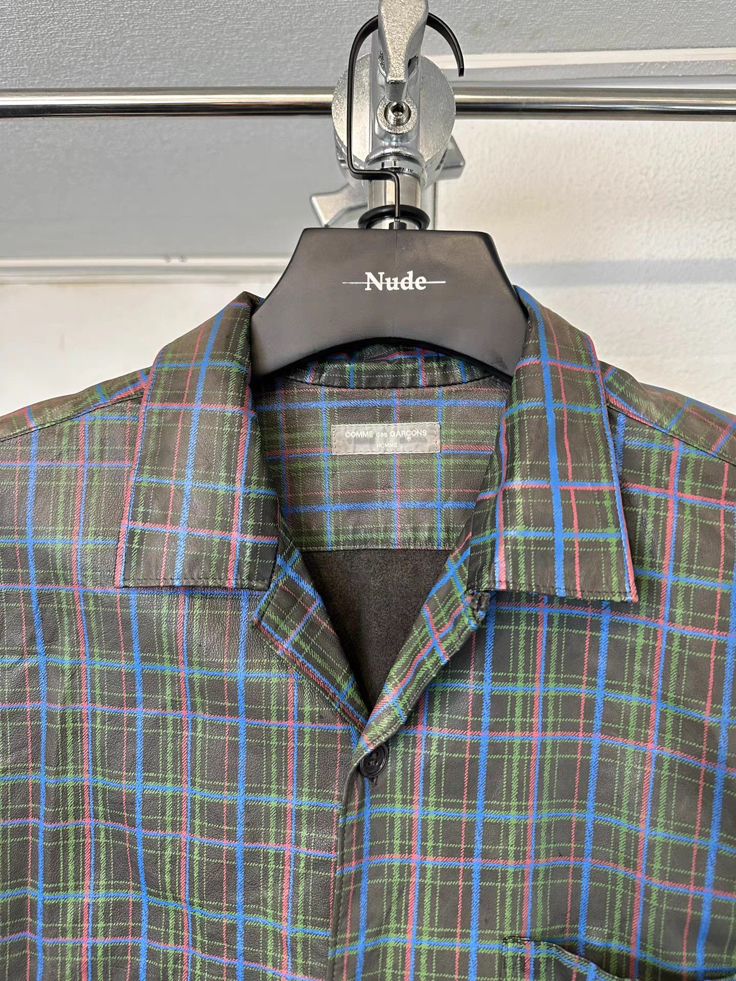 Comme des Garcons Homme CDG Homme Leather Plaid Shirt Jacket K20 Size US M / EU 48-50 / 2 - 3 Thumbnail