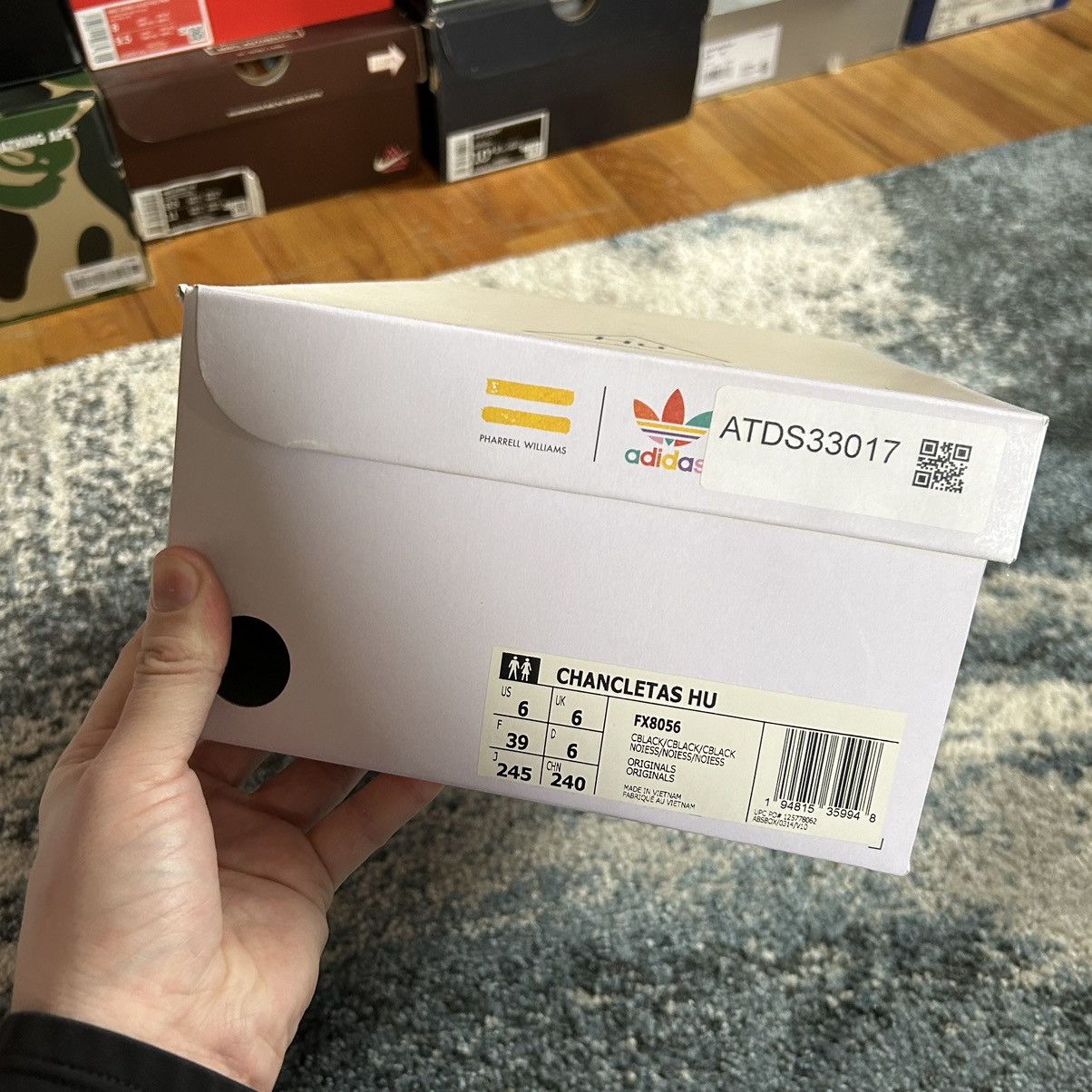 Adidas × Pharrell FX8056 ALL BLACK HUMAN RACE BOOST SLiDES SANDALS CHANCLETAS Size US 8 / IT 38 - 11 Thumbnail