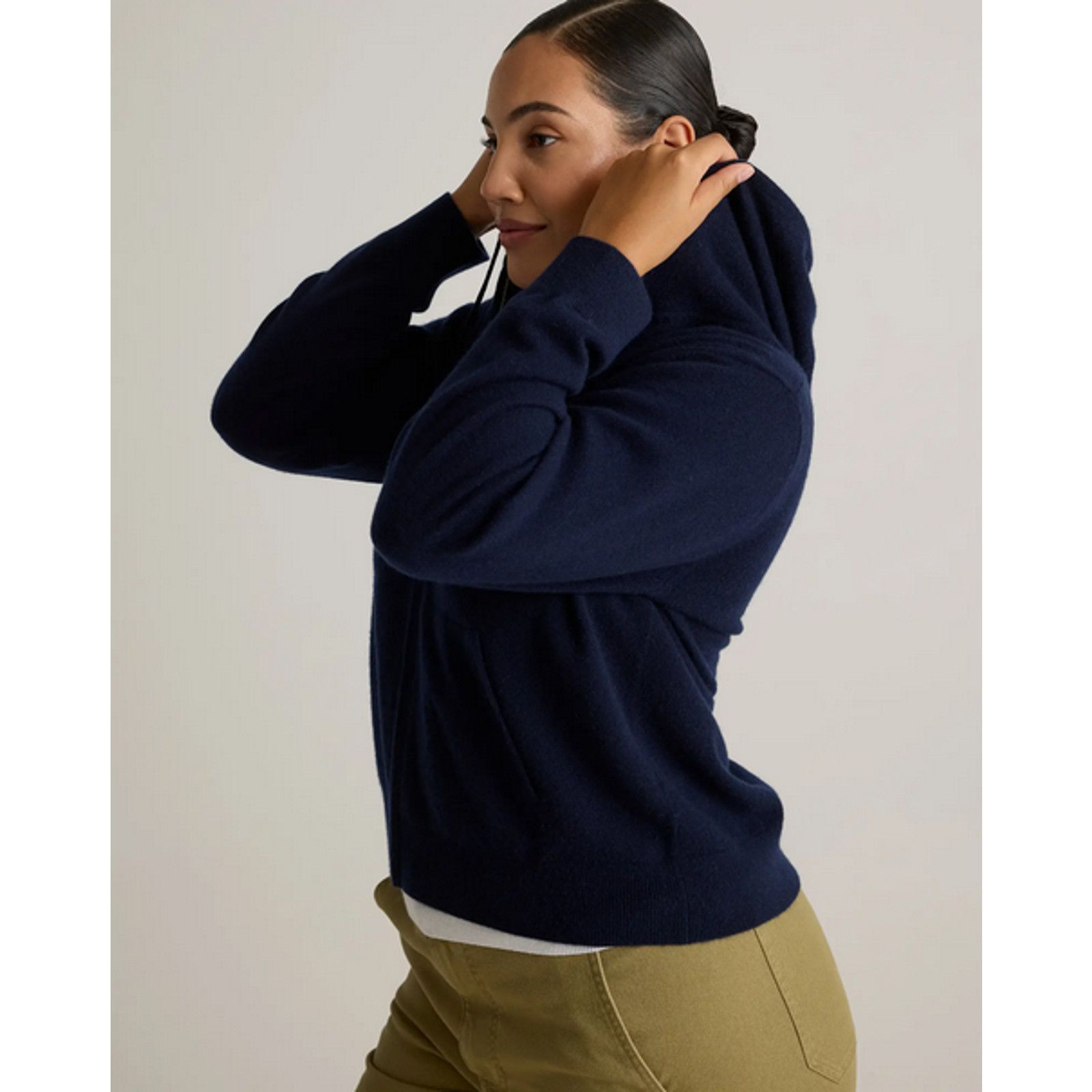 Quince Quince Mongolian Cashmere Full-Zip Hoodie NAVY S NWOT Size S / US 4 / IT 40 - 4 Thumbnail