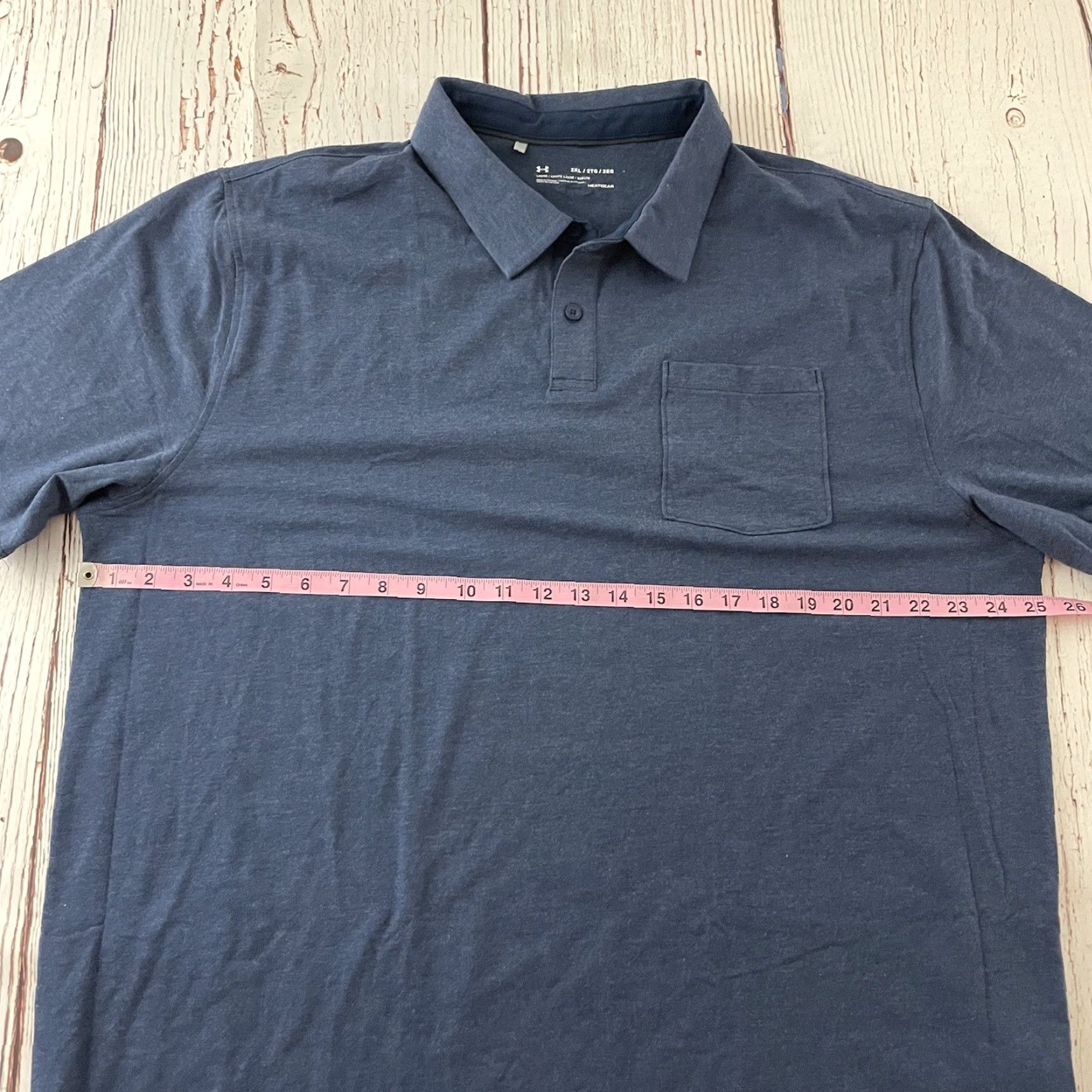 Under Armour Under Armour HeatGear Polo Shirt Mens 2XL Button Front Short Sleeve Blue Under Armour Size US XXL / EU 58 / 5 - 3 Thumbnail