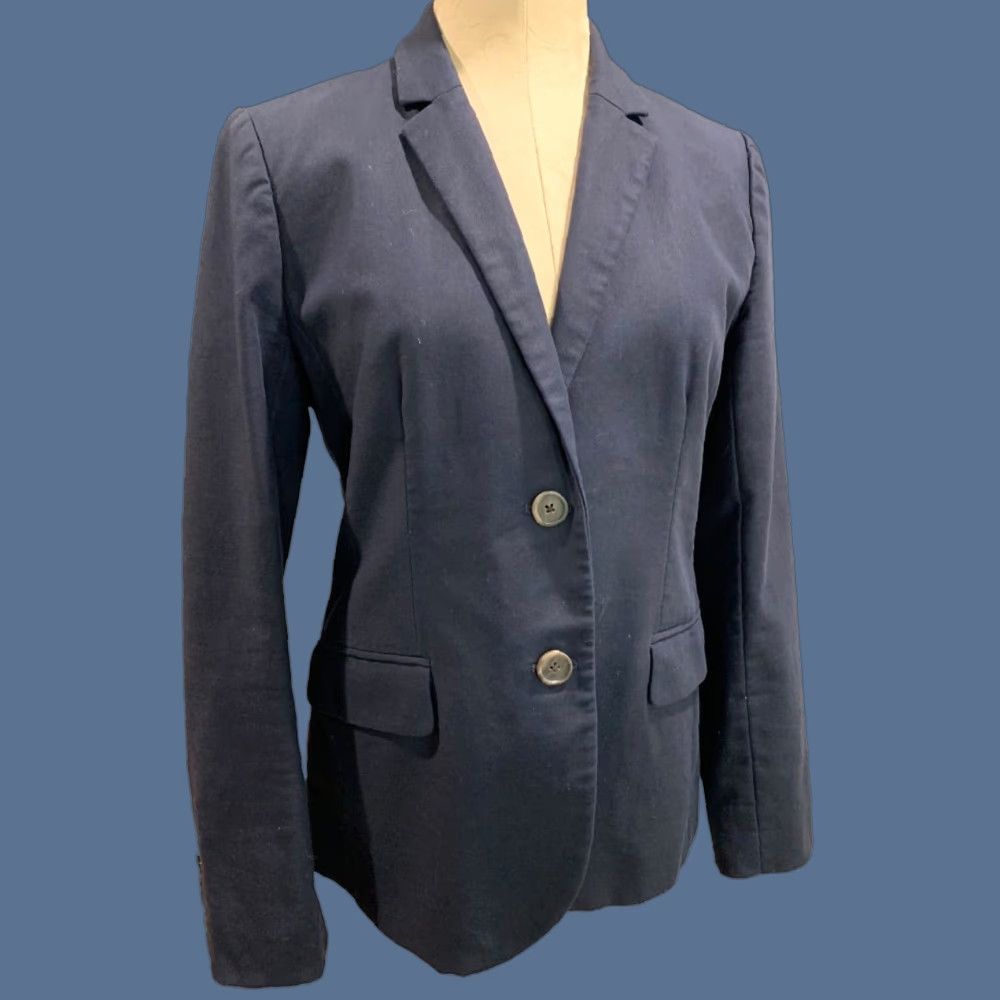 J.Crew VINTAGE J.Crew Navy Blue Schoolboy Blazer Cotton 21324 Womens Size 8 Blazer Size M / US 6-8 / IT 42-44 - 1 Thumbnail