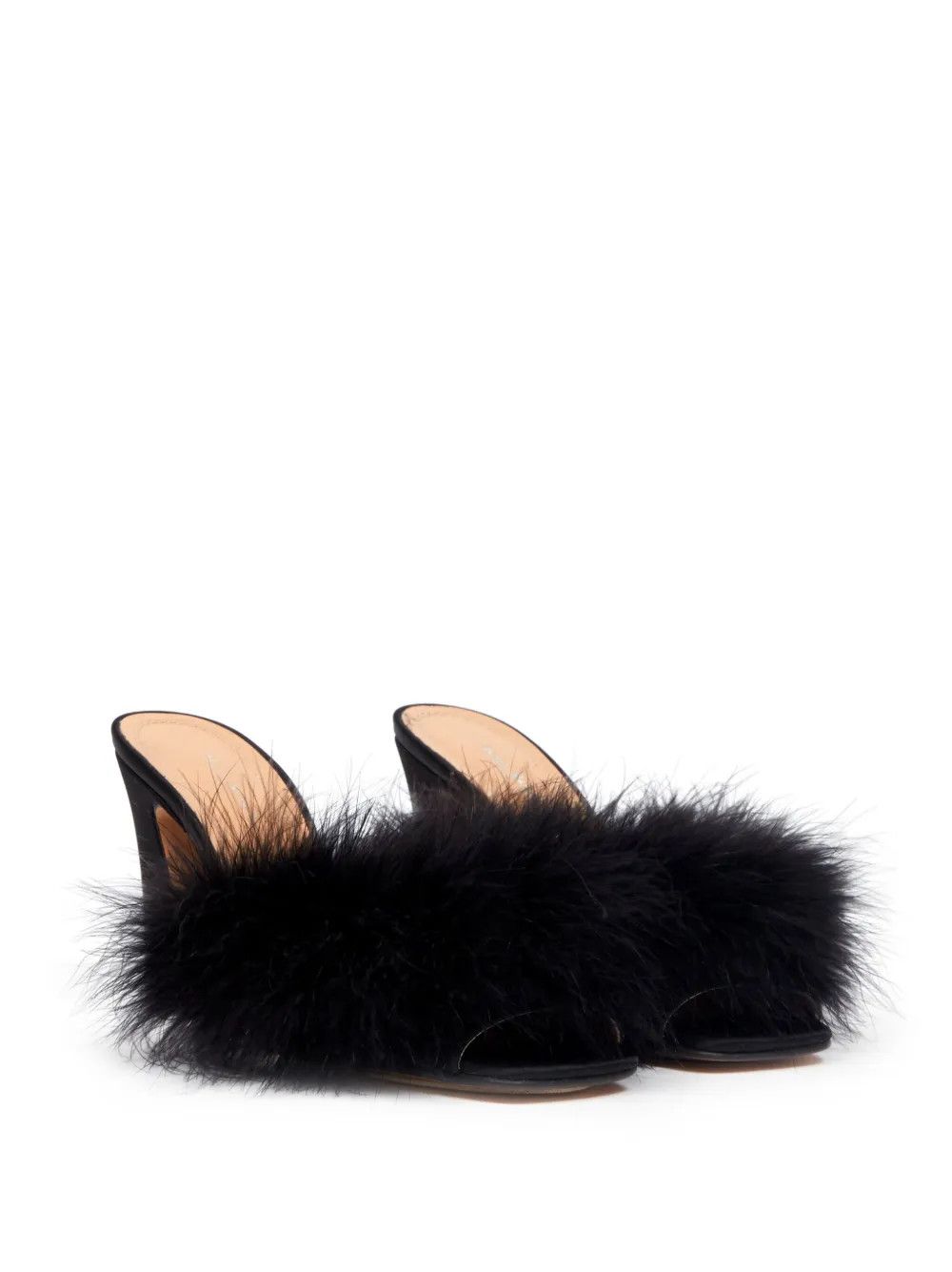 Maison Margiela o1mle0426 Feather Mules in Black Size US 9 / IT 39 - 2 Thumbnail