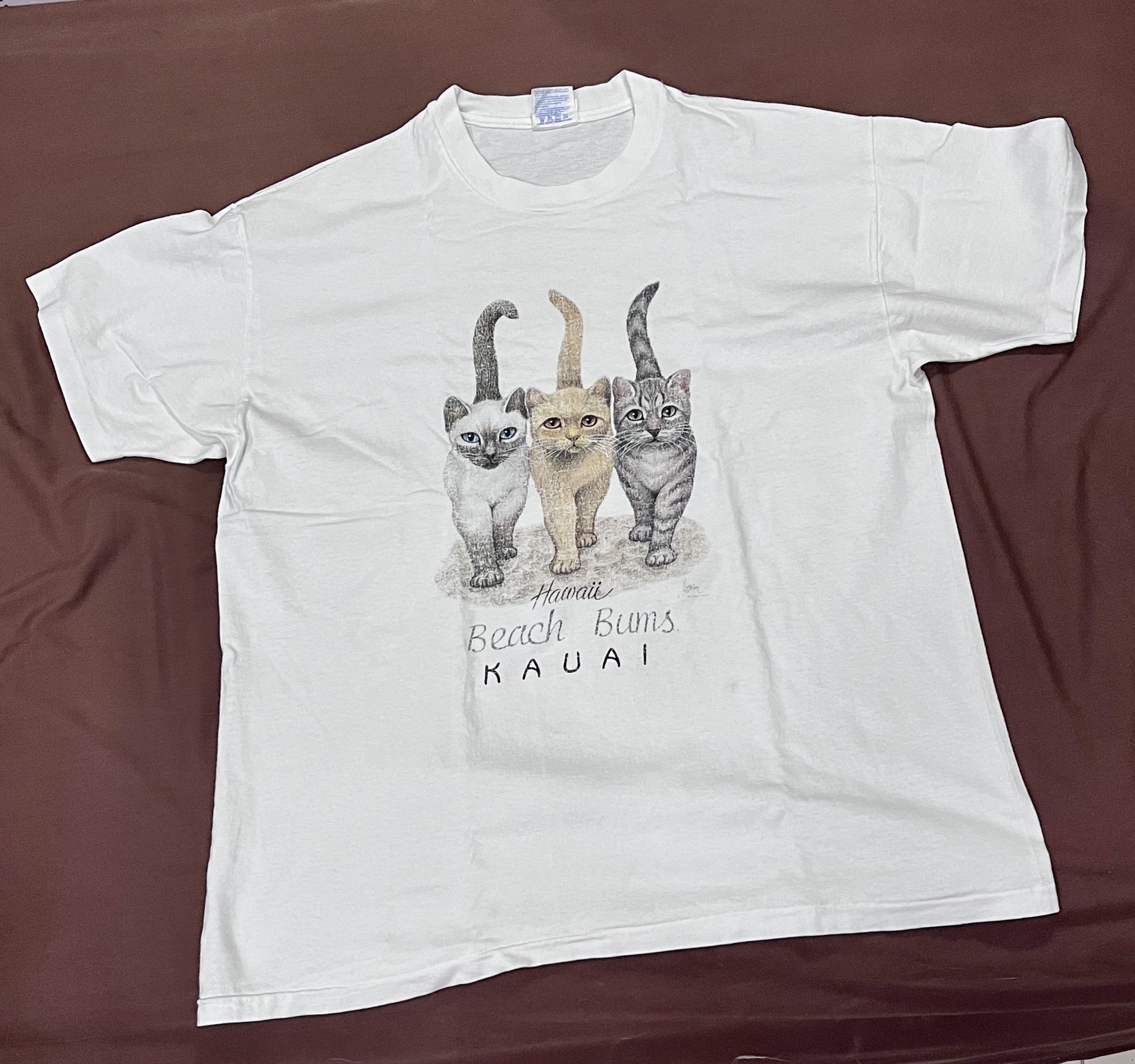 Animal Tee Made In Usa Vintage Hawaii beach bums kauai cat T Shirts Grailed