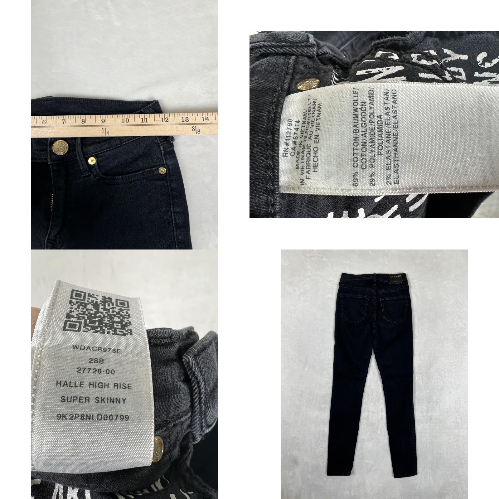True Religion VINTAGE? No — True Religion Halle Jeans Womens 26 Blue High Rise Super Skinny Stretch Denim Jeans Size 26" / US 2 / IT 38 - 8 Thumbnail