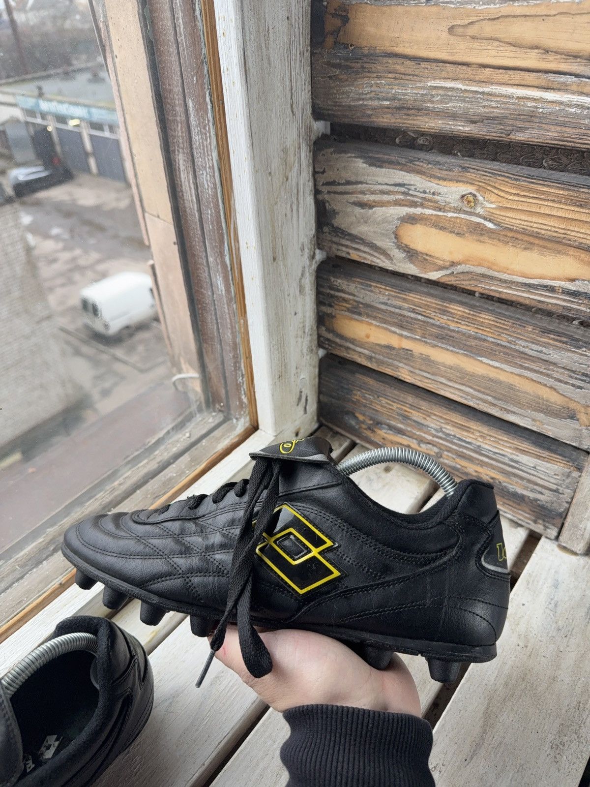 Lotto Sport Vntg Lotto Stadio 4000 FG Soccer Cleats Black Yellow Italy Size US 11 / EU 44 - 12 Thumbnail