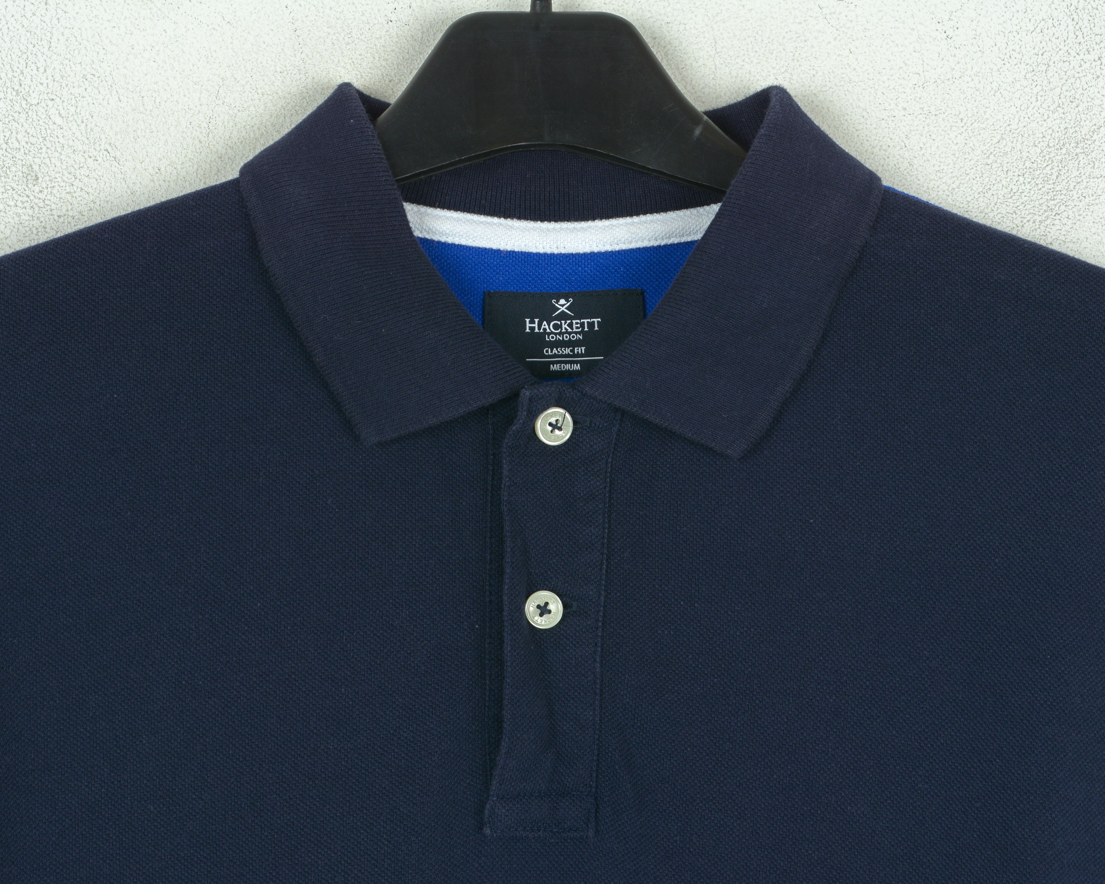 Hackett #1 men L Polo Shirt Short Sleeved Navy Top Summer Golf Blue Size US M / EU 48-50 / 2 - 4 Thumbnail
