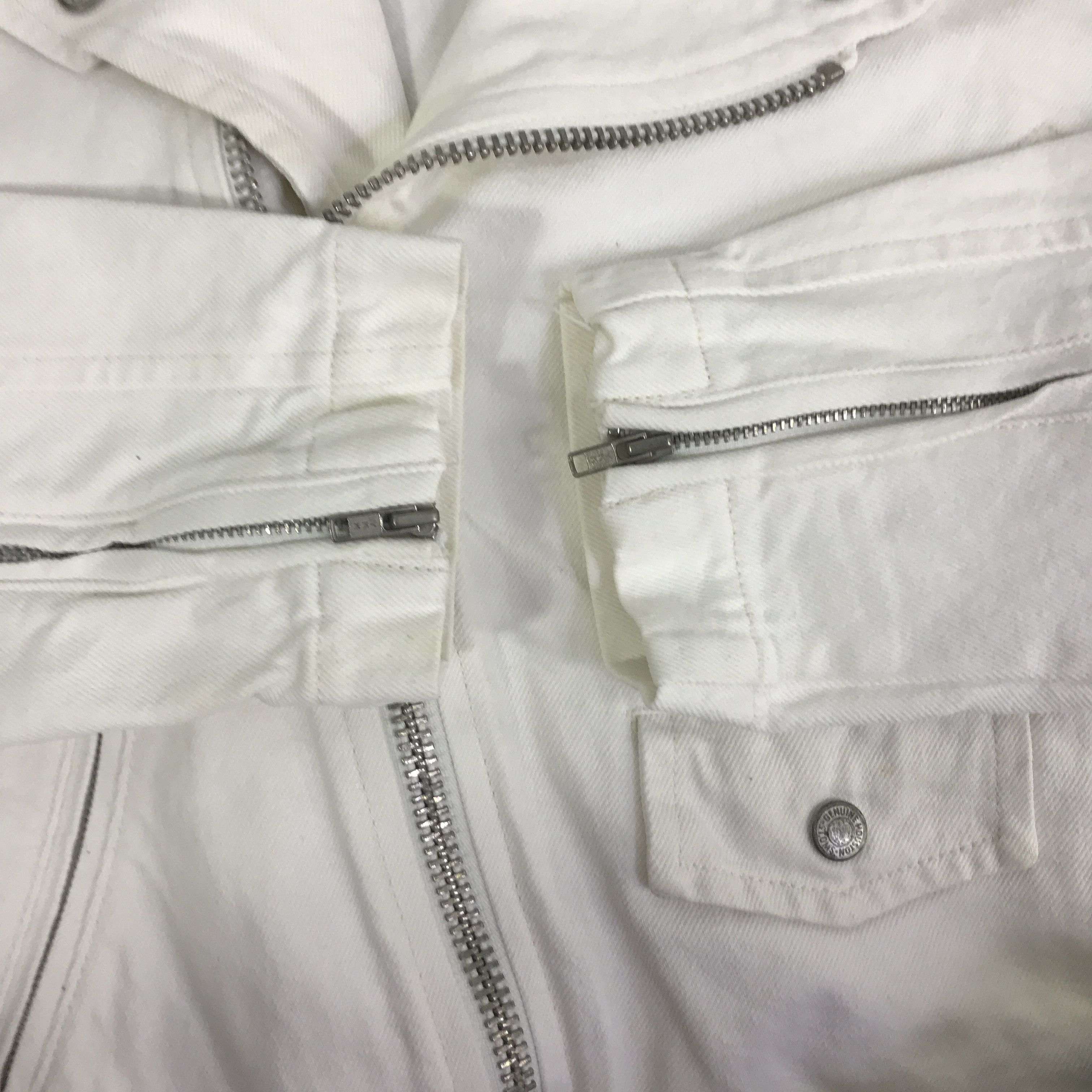 Japanese Brand HOUSTON DENIM DOUBLE COLLAR BIKER STYLE JACKET K78B4 Size US L / EU 52-54 / 3 - 8 Thumbnail