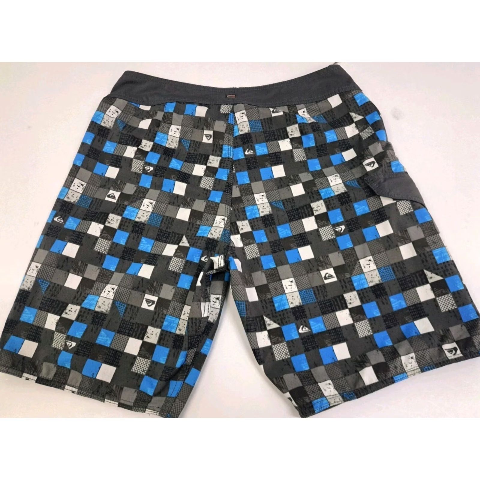 Quiksilver Quicksilver Board Shorts Men's Multicolor Checkered 32 Regular 8" Inseam Drawstring Side Pocket Logo Embroidered Beach Surf Size US 32 / EU 48 - 2 Thumbnail