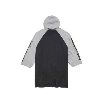 Balenciaga o1mt1gz0226 3B Stencil Hooded Raglan T-Shirt Oversized Size US M / EU 48-50 / 2 - 2 Thumbnail