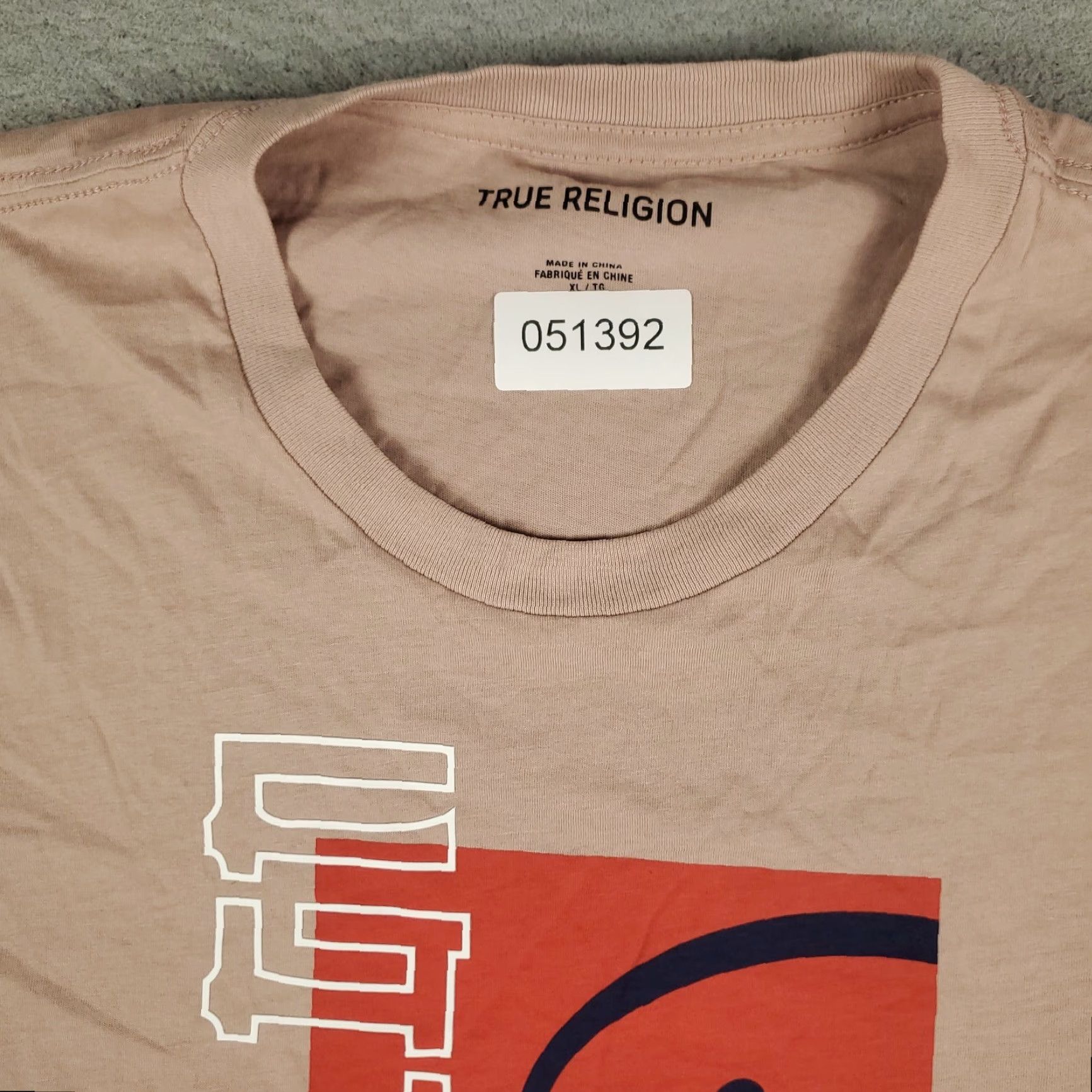 True Religion TRUE RELIGION T SHIRT Mens XL Beige Short Sleeve Crew Neck Logo Print Casual Adult Clothing Size US XL / EU 56 / 4 - 3 Thumbnail