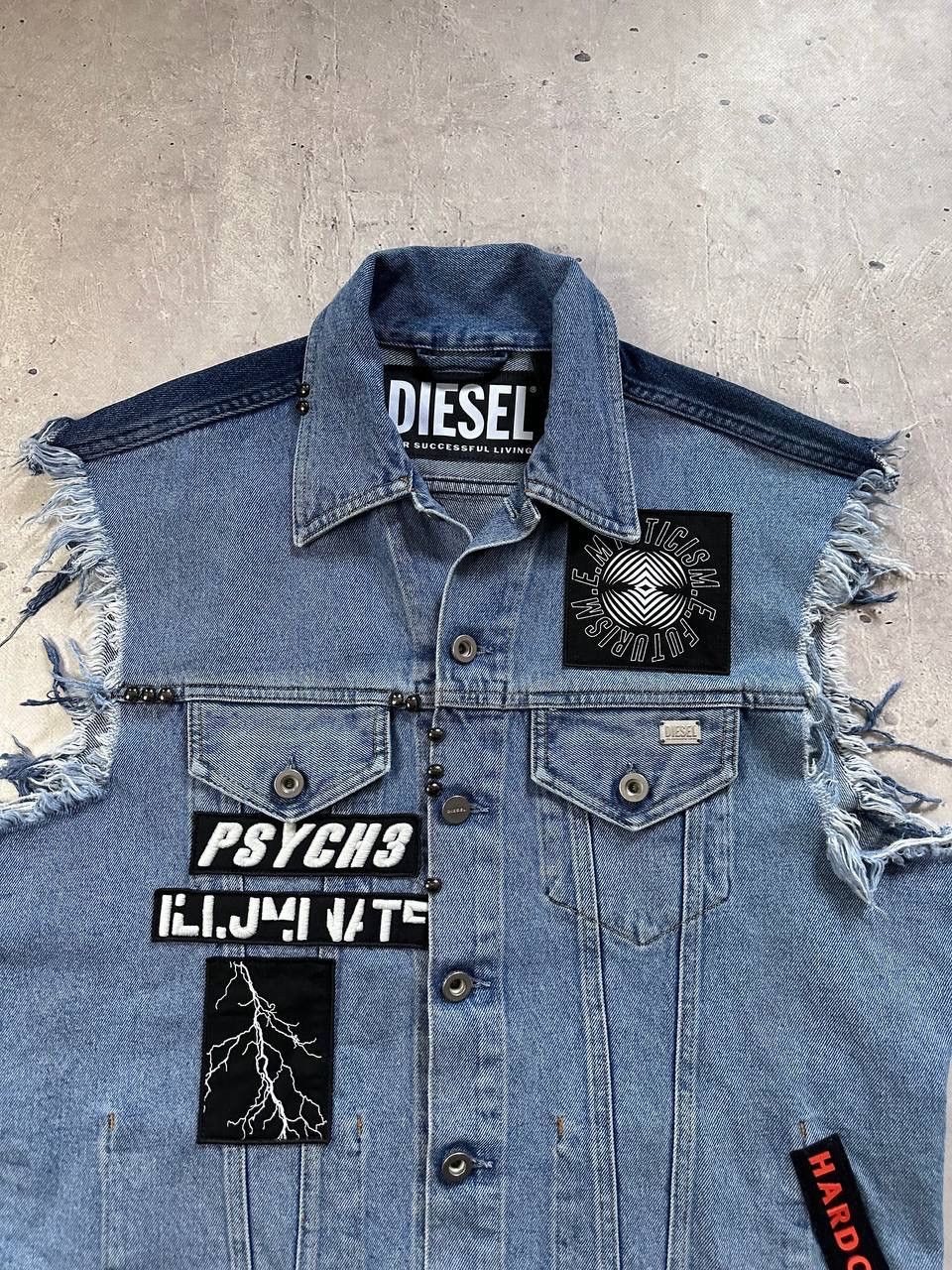 Diesel Diesel Denim Vest Punk Grunge Distressed Sleeveless Jacket Size US L / EU 52-54 / 3 - 4 Thumbnail