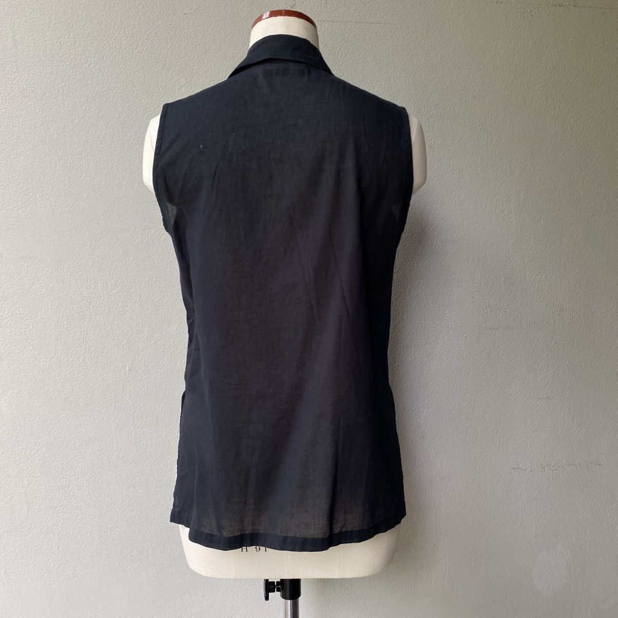 Yohji Yamamoto WORKSHOP Yohji Yamamoto Black Sleeveless Pocket Shirt Size M / US 6-8 / IT 42-44 - 12 Thumbnail