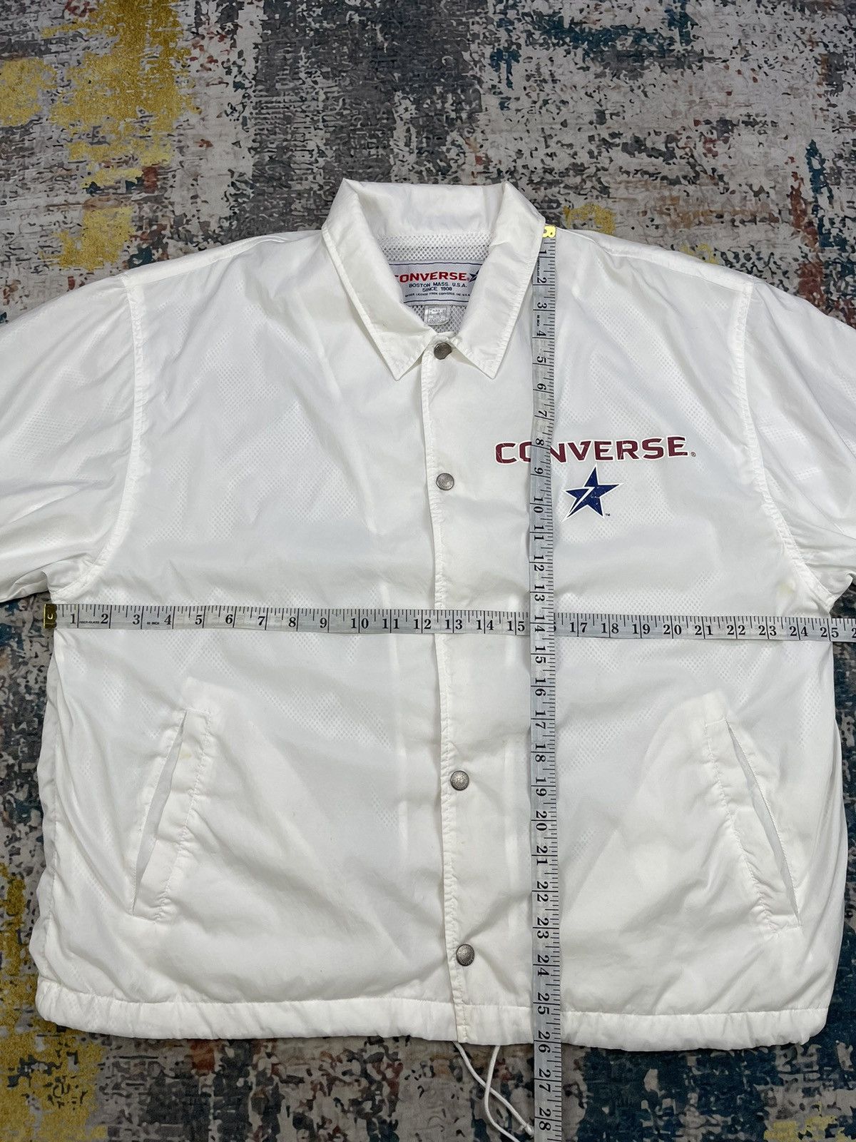 Converse Vintage Converse Side Chest Logo Button Up Coach Jackets Size US L / EU 52-54 / 3 - 10 Thumbnail