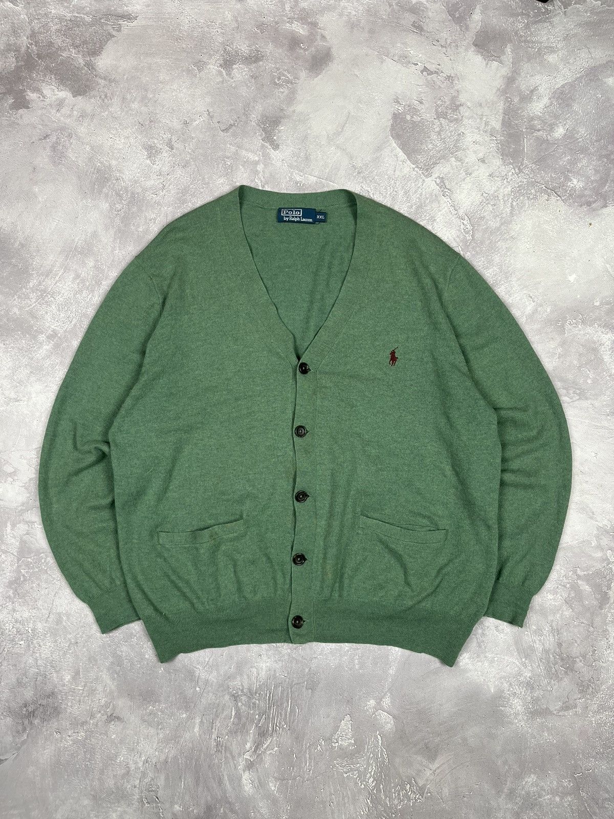 Polo Ralph Lauren 90s Vintage Polo Ralph Lauren Wool cardigan sweater Green Size US XXL / EU 58 / 5 - 1 Thumbnail