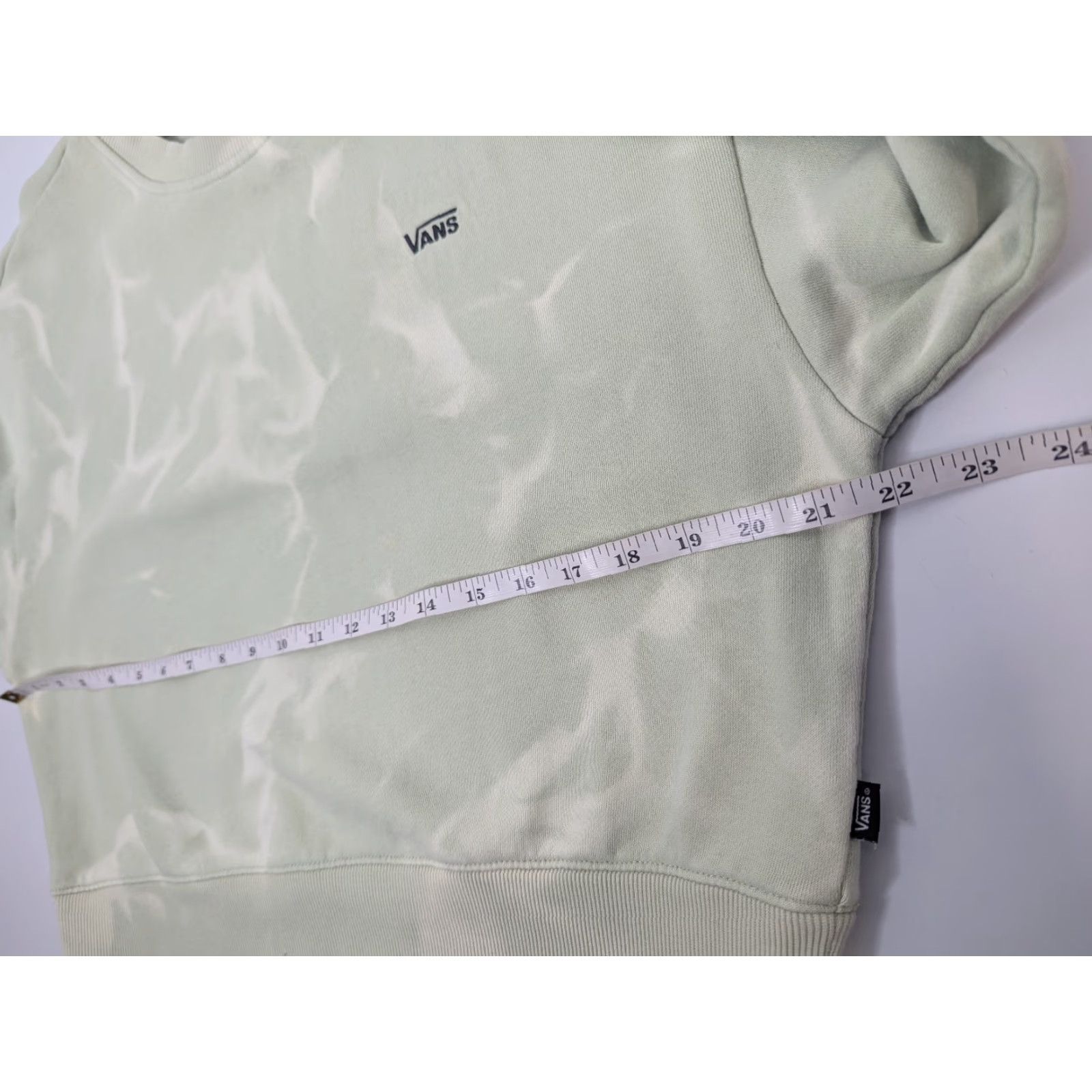 Vans Vans Sweatshirt Cropped Light Green Mint Green XL Women's Logo Pullover Crew Neck Fleece Cotton Skater Activewear Long Sleeve Regular Size XL / US 12-14 / IT 48-50 - 7 Thumbnail