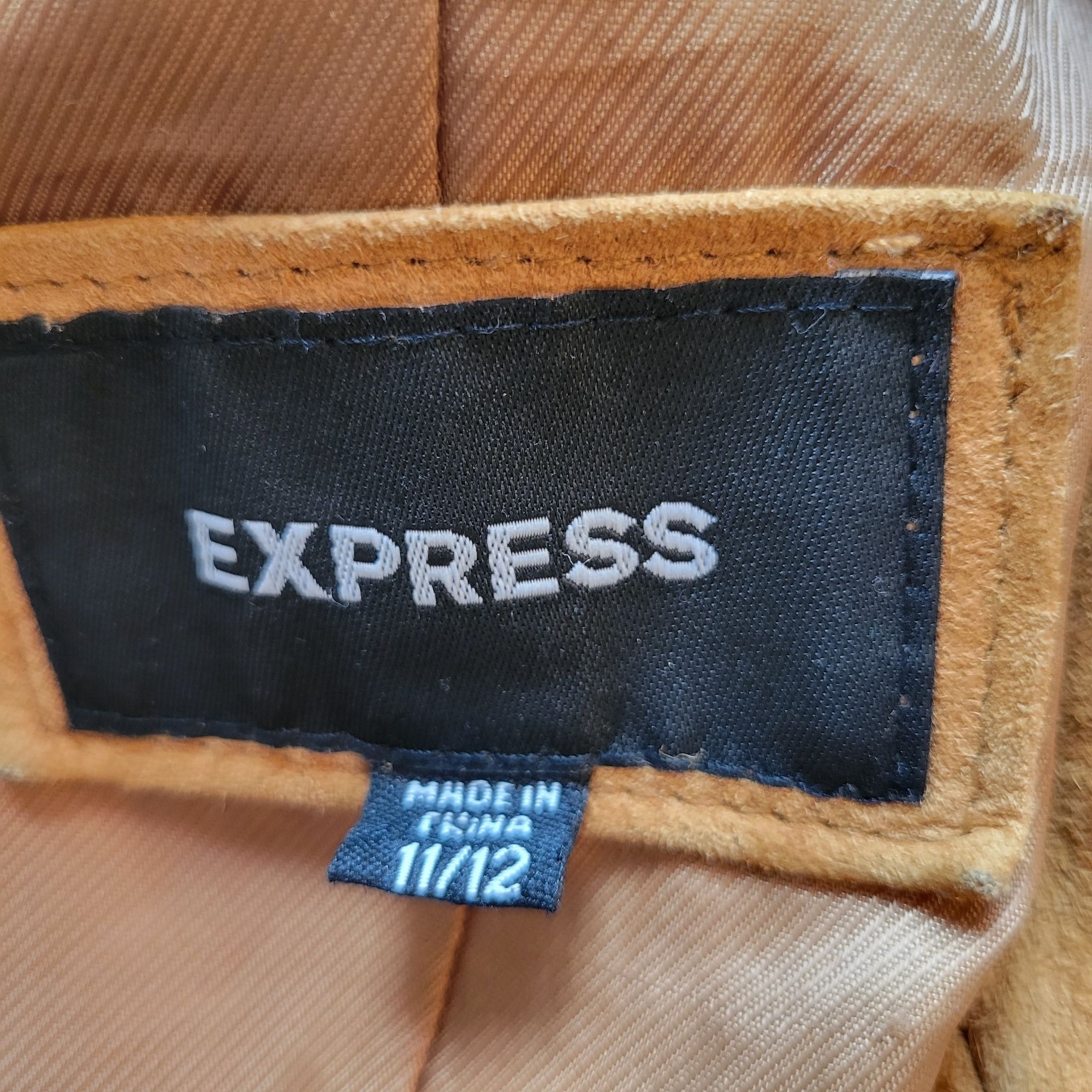 Express Express 11 12 Camel Tan Brown Leather Suede Button Up Trench Size M / US 6-8 / IT 42-44 - 5 Thumbnail