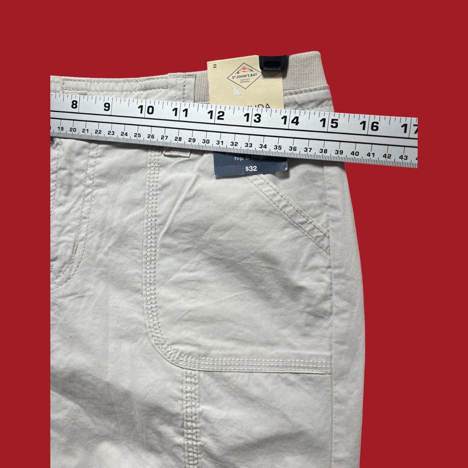 Other St. John's Bay - Women's Mid-Rise Cargo Bermuda Short - Beig Size 26" / US 2 / IT 38 - 5 Thumbnail