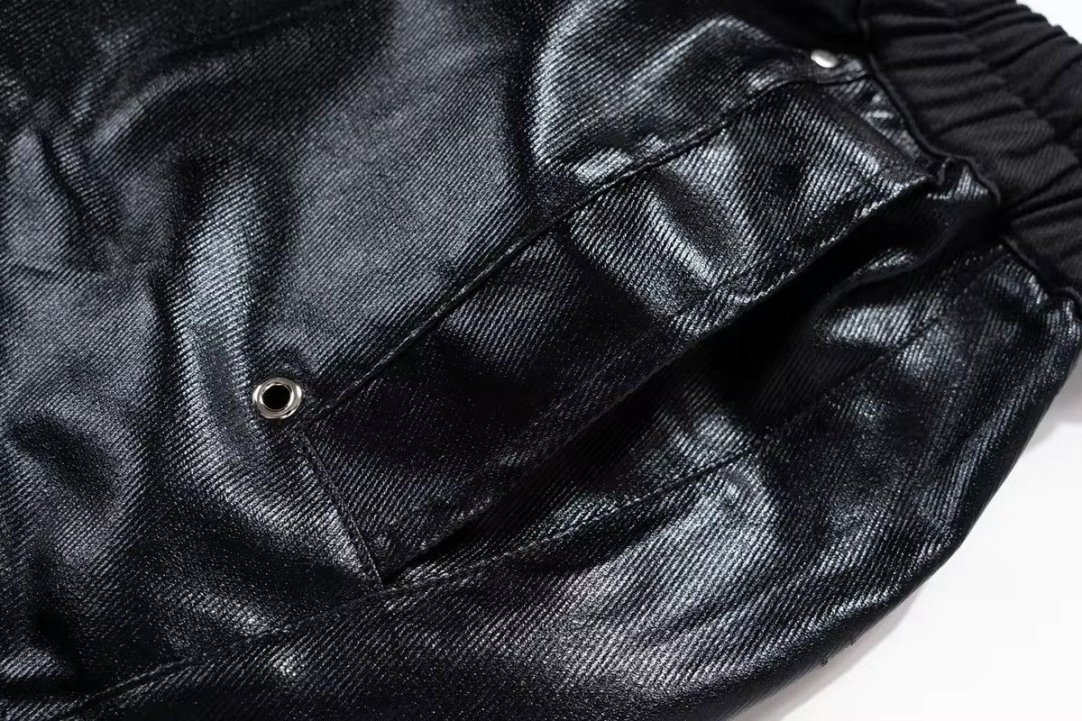 Designer × Jean Streetwear Baggy PU Leather Jeans Pants Size US 33 - 8 Thumbnail