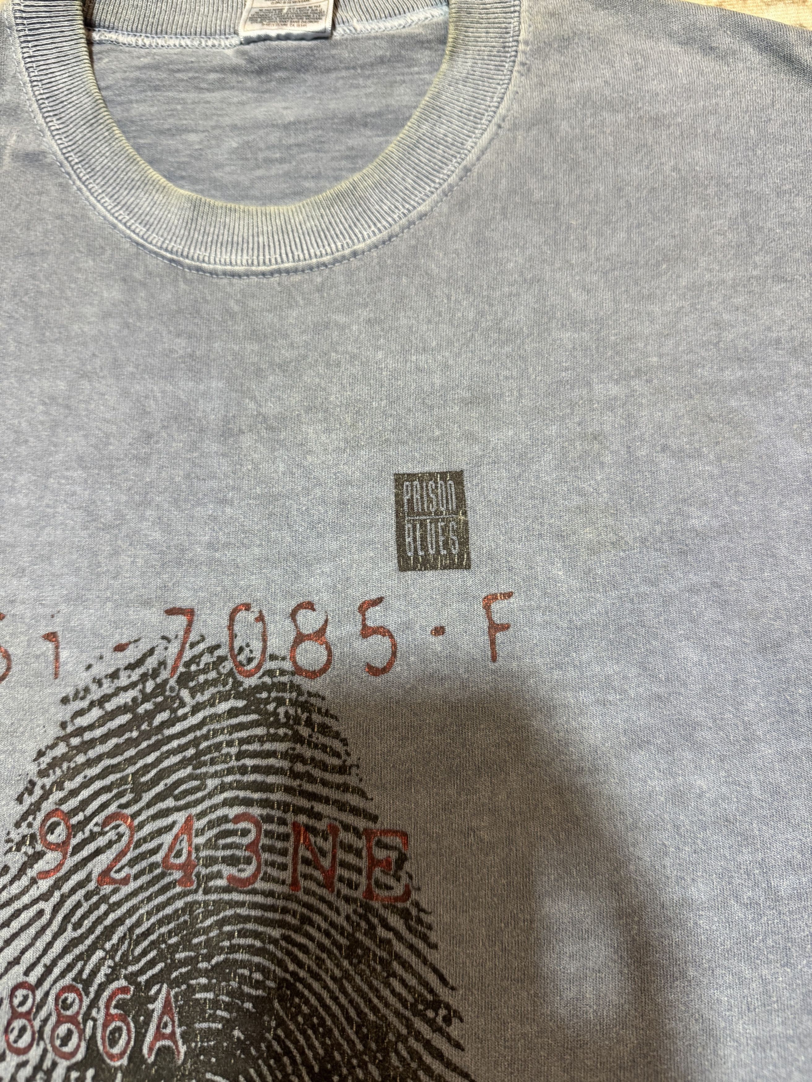 Vintage Vintage 90's Prison Blue Alcatraz Prison T shirt Size US M / EU 48-50 / 2 - 3 Thumbnail