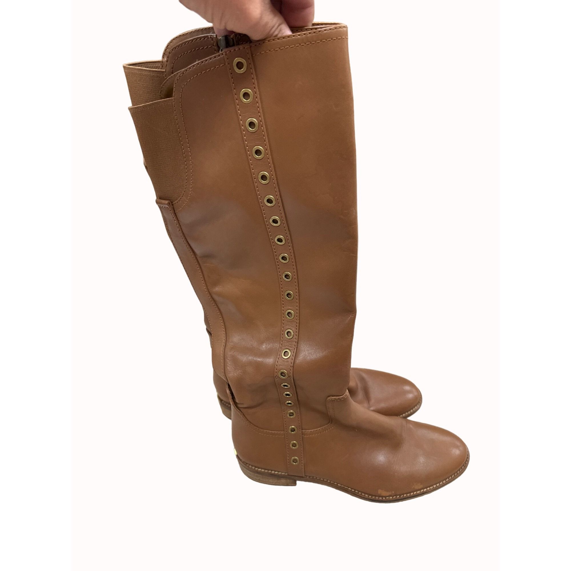 Michael Kors Michael Kors women’s over knee brown studded leather boots s Size US 10 / IT 40 - 13 Thumbnail