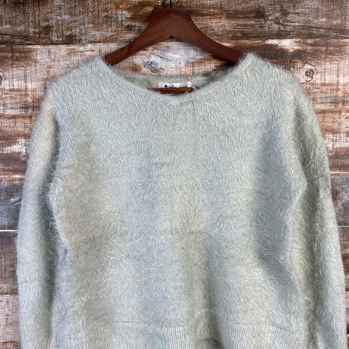 Japanese Brand D Bou Jeloud faded Light Green shaggy Mohair Knitwear#c1046 Size M / US 6-8 / IT 42-44 - 5 Thumbnail
