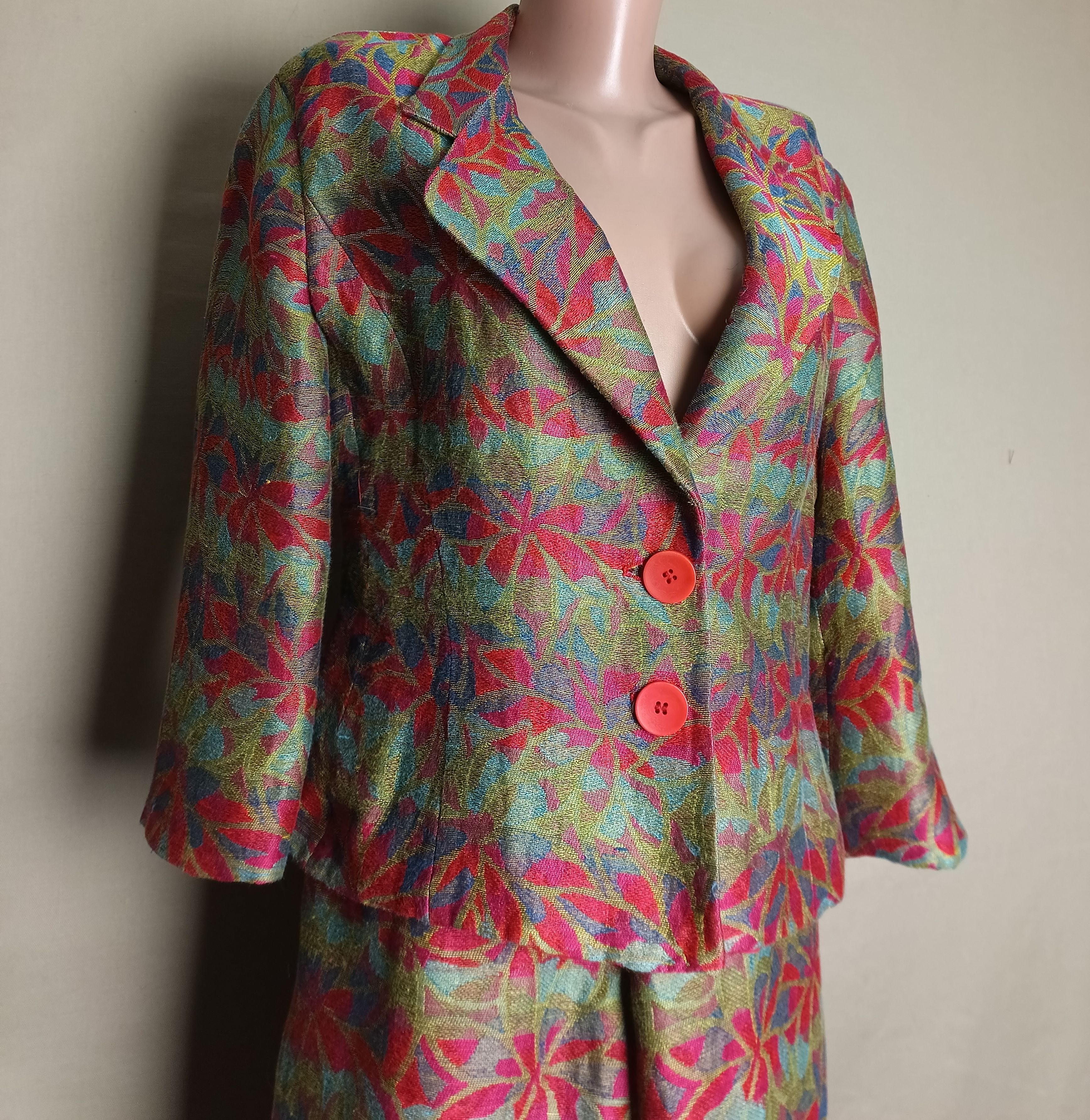Missoni × Vintage MISSONI Donna Floral Print Linen Blend Skirt Suit IT44 Size M / US 6-8 / IT 42-44 - 5 Thumbnail