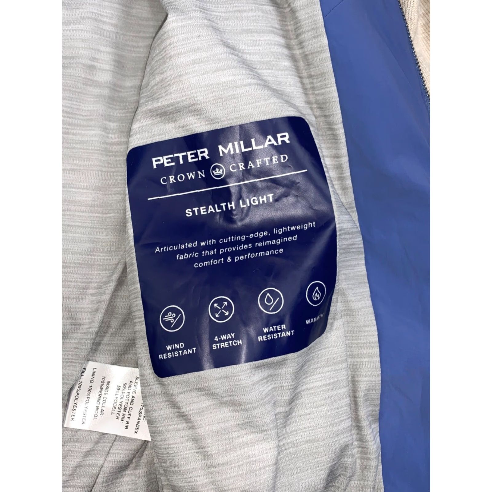 Peter Millar Peter Millar Stealth Light Jacket Mens M Golf Pockets Zip Blue Casual 10192 Size US M / EU 48-50 / 2 - 4 Thumbnail